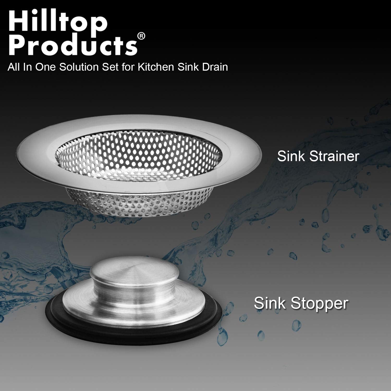 2Pcs - Kitchen Sink Drain Strainer And Anti-Clogging Stopper Drainer Set For Standard 3-1/2 Inch