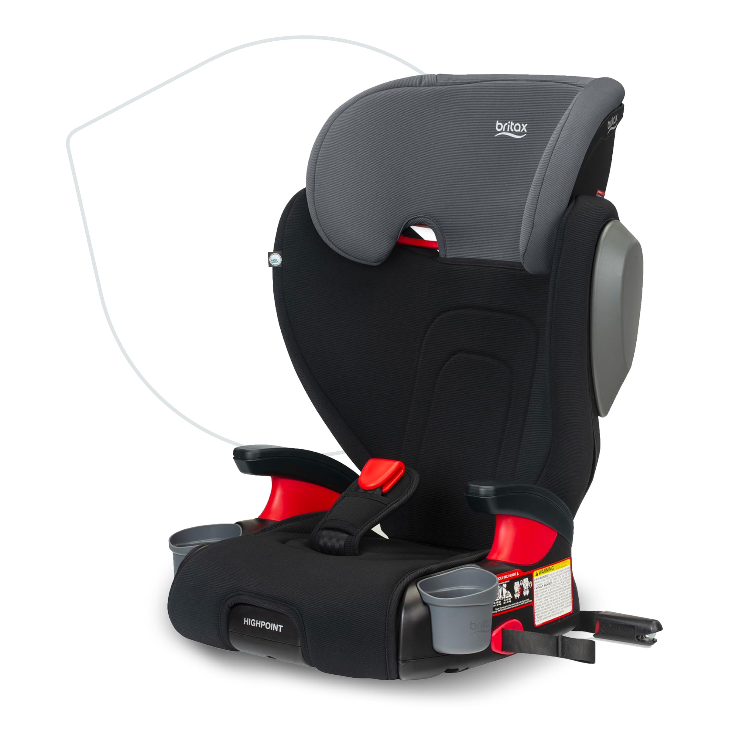 Britax Highpoint Backless Belt-Positioning Booster Seat, Safewash Black Ombre