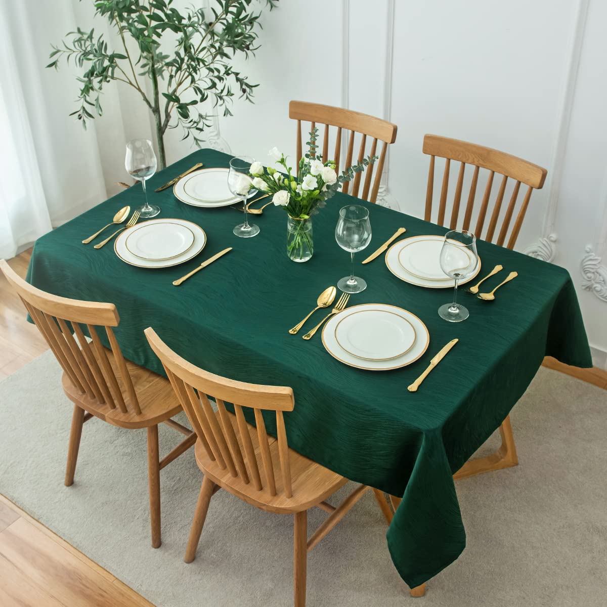 Maxmill Square Swirl Design Tablecloth Waterproof Spillproof Wrinkle Free Table Cloth, Kitchen Dinning Tabletop Decoration, Fabr