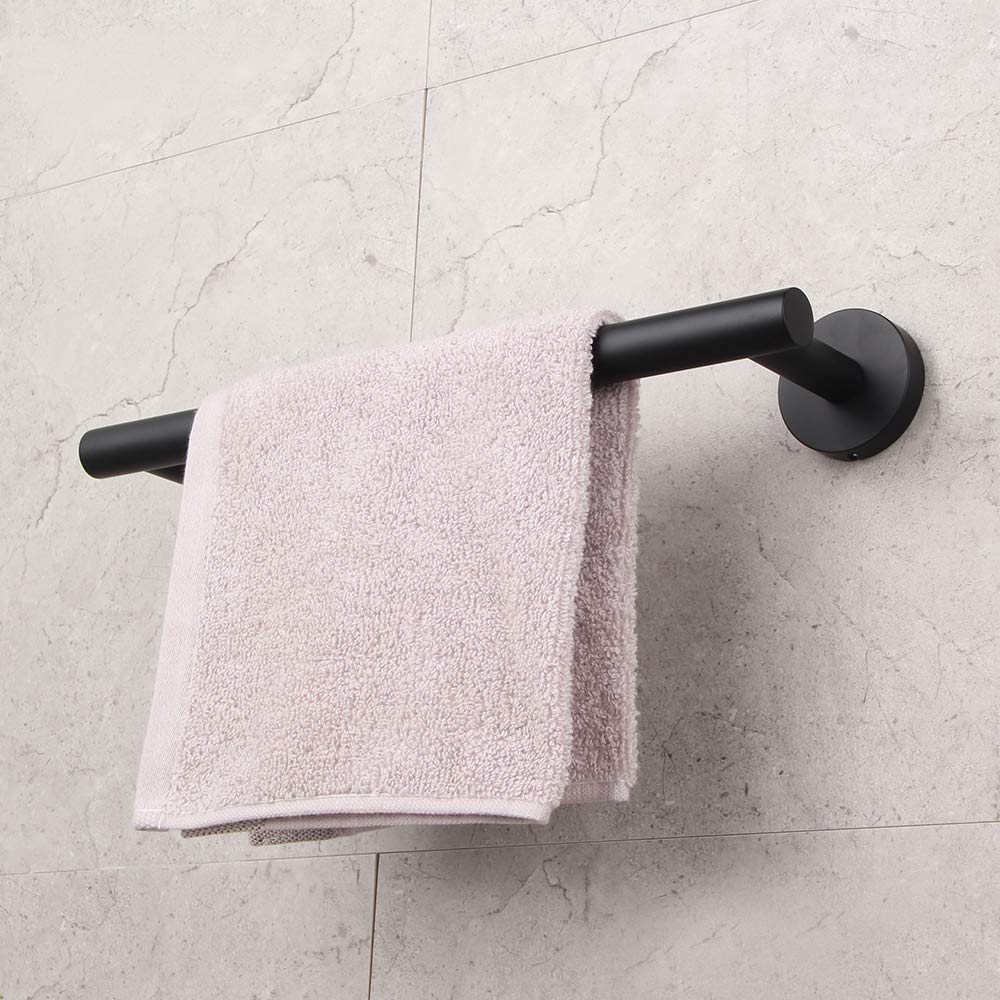 Gerz Contemporary 12-Inch Towel Bar Bath Hand Towel Holder Sus 304 Stainless Steel Wall Mounted Bathroom Organizer Matte Black