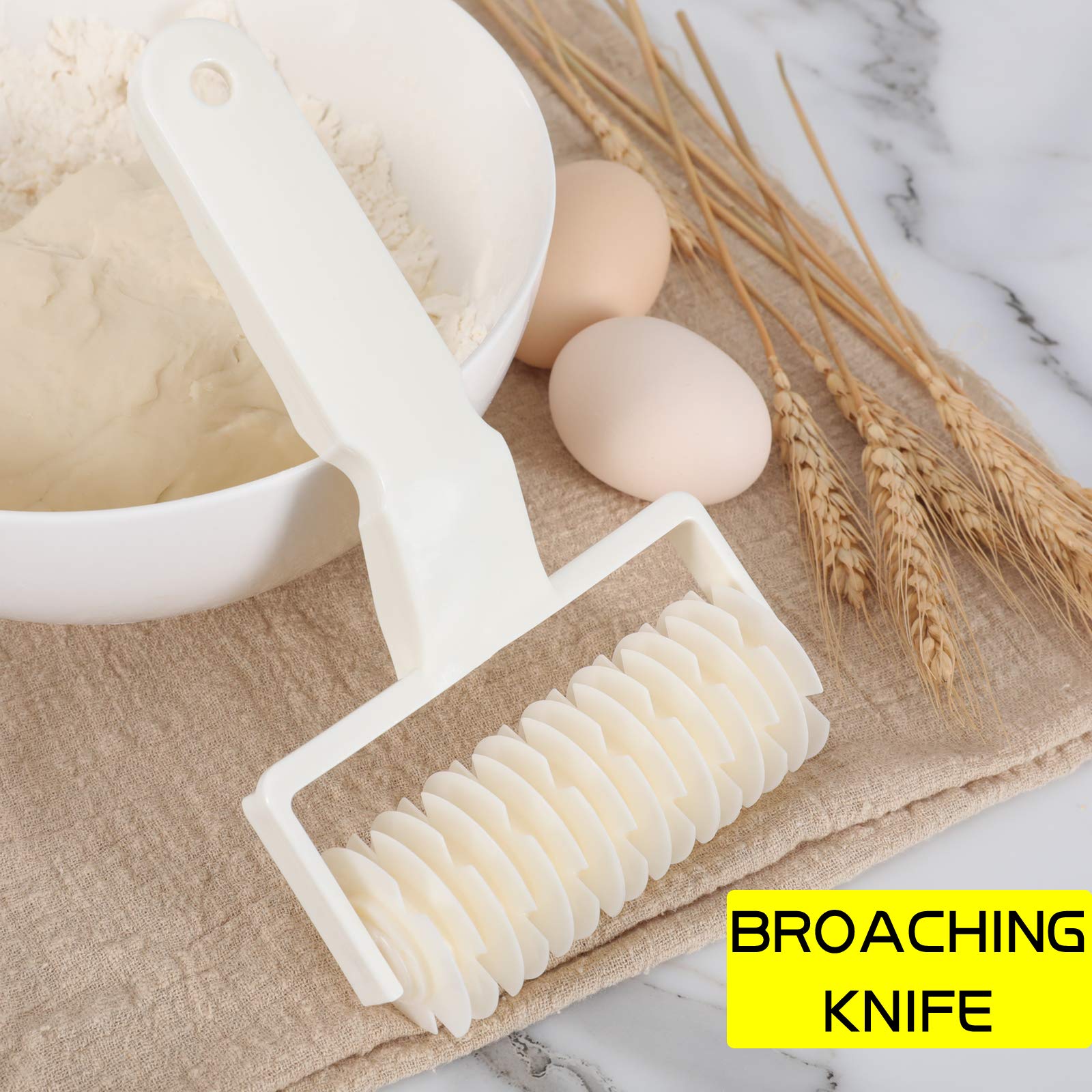 Lamoutor 2Pcs Lattice Roller Cutter Pastry Cutter Roller Diy Baking Tool For Dought Cookie Pie Pizza Bread Pastry