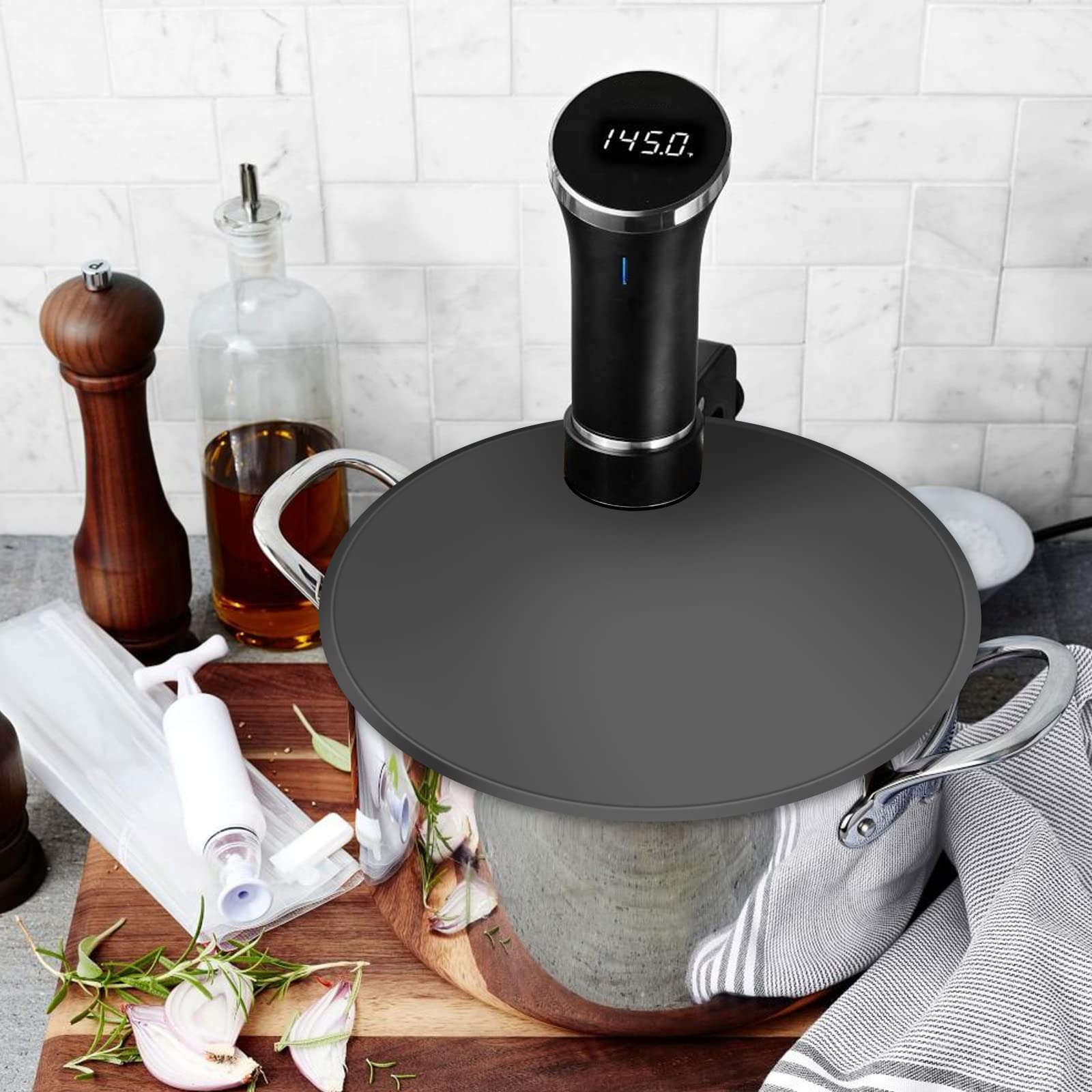 Sous Vide Lid For Precision Cooking - Fit For Anova Culinary Sous Vide Precision Cooker And Up To 11'' Pot - Retain Moisture And