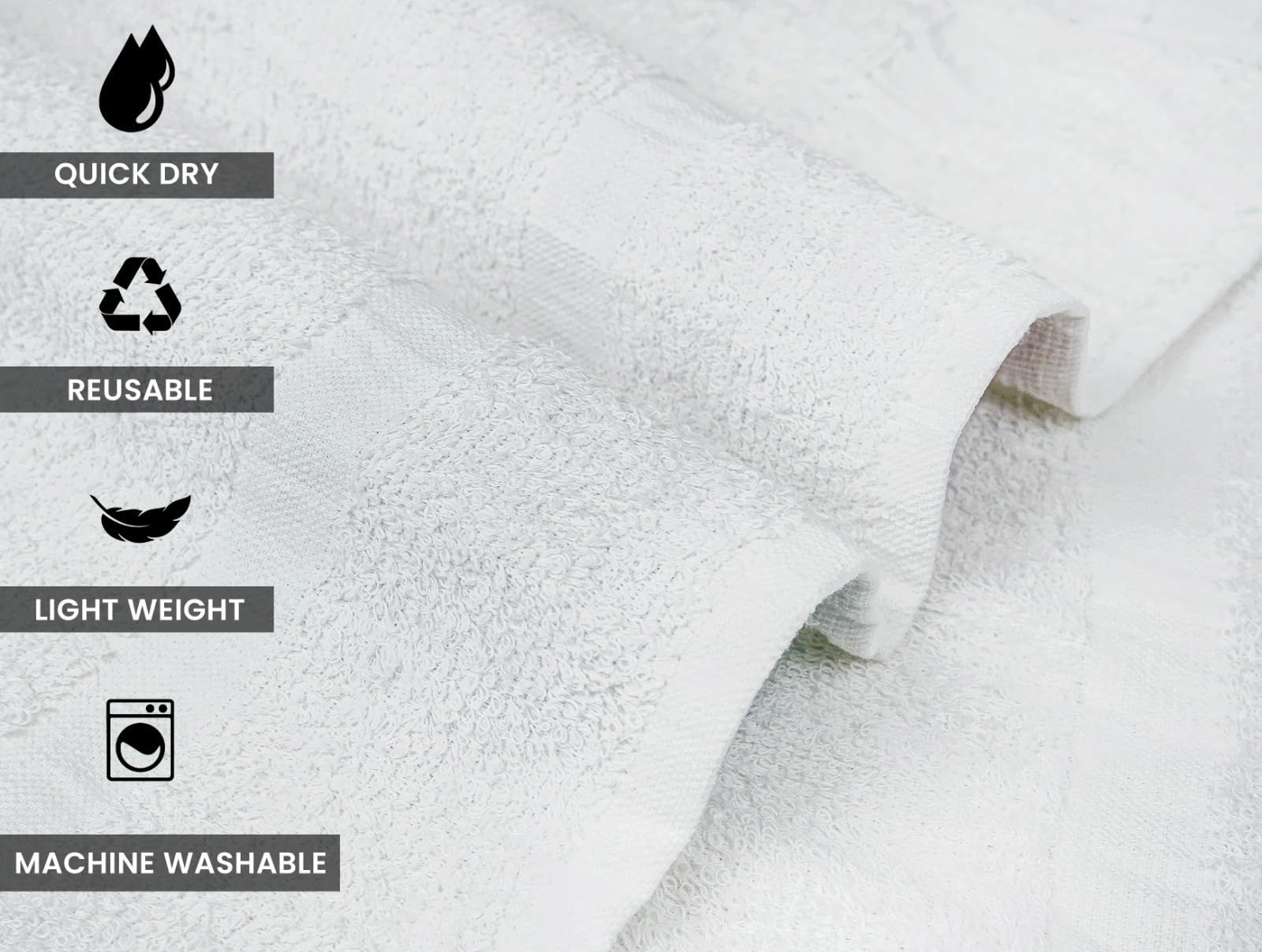 Zuperia Bulk Wash Cloths 120 Pack - 12 X 12 Inches, 100% Cotton Economy Light Weight Towels For Commercial Use - Quick Dry, Ultr