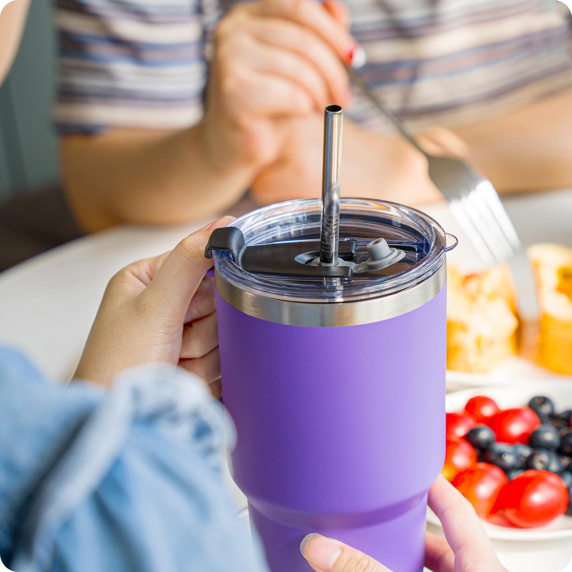 Prurex 30Oz Tumbler Lids,Replacement Lids For 30Oz Yeti Tumbler, Ozark Trail And More,2 Pack Spill Proof Lids,Cover For 30 Ounce