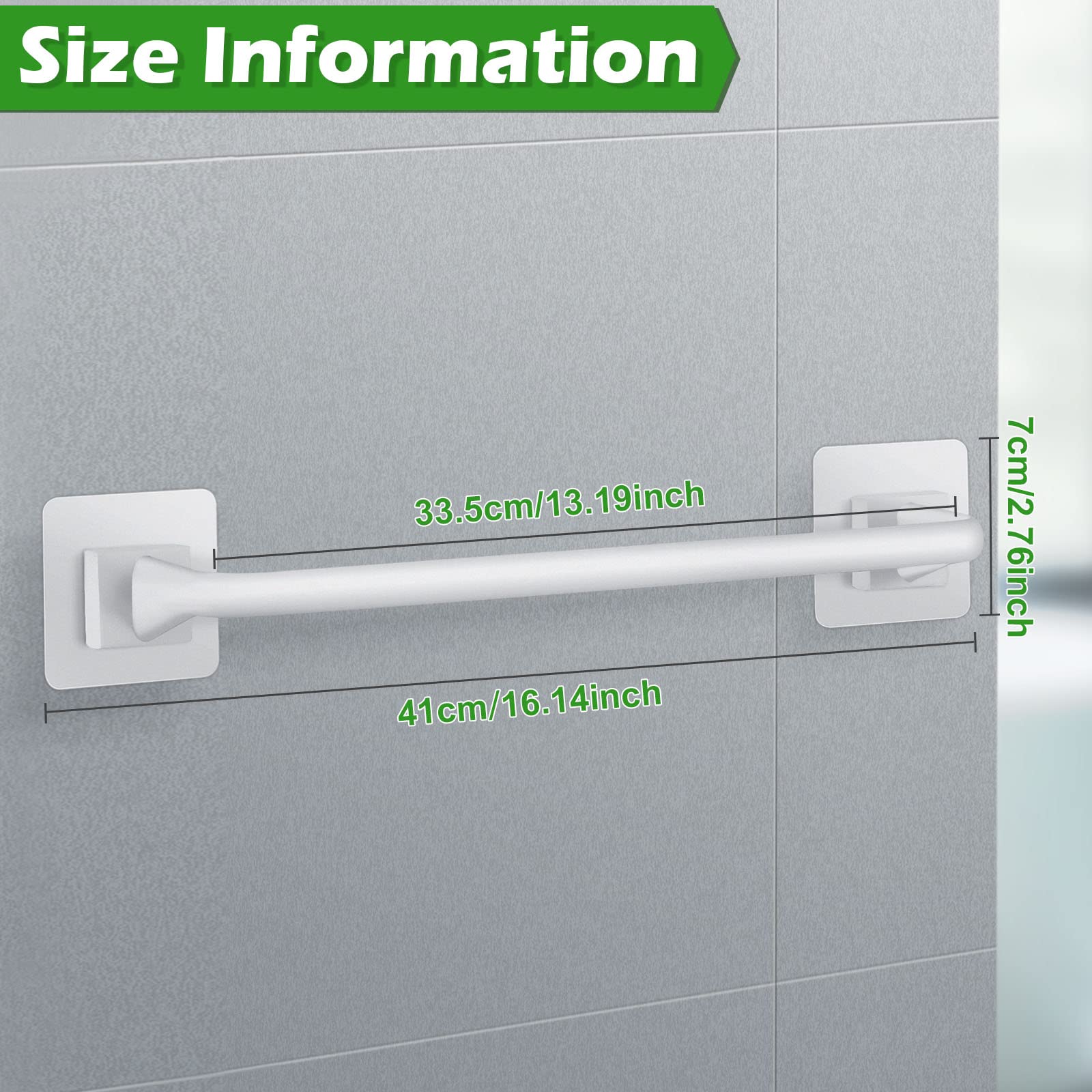 Liitrton Self Adhesive Towel Bar No Drill Hand Towel Hanger for Bathroom and Kitchen Towel Storage Self (L  White)