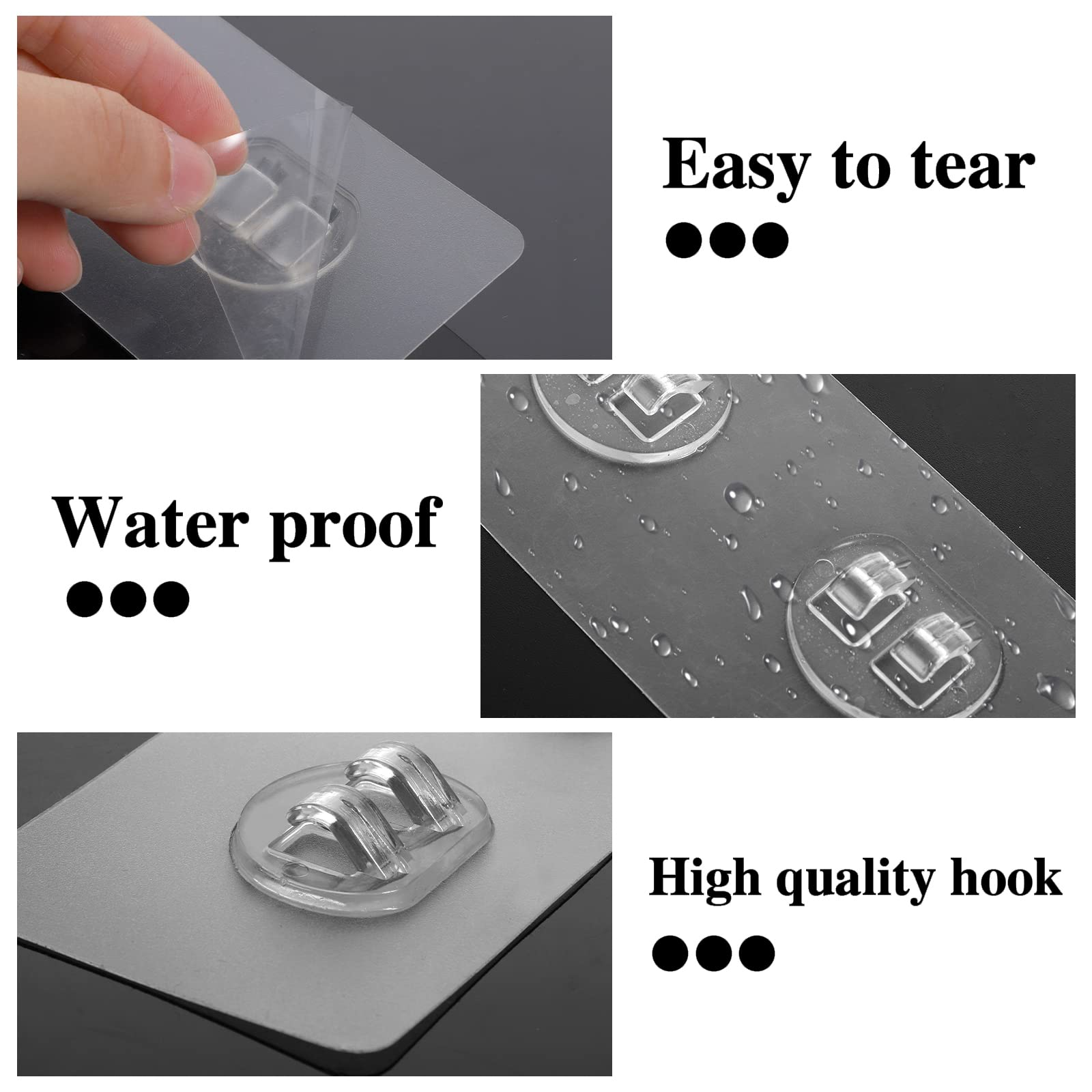 8 Pack Shower Caddy Adhesive Replacement, Adhesive Shower Hooks Strong Adhesive Wall Hooks Waterproof Adhesive Hooks For Shower