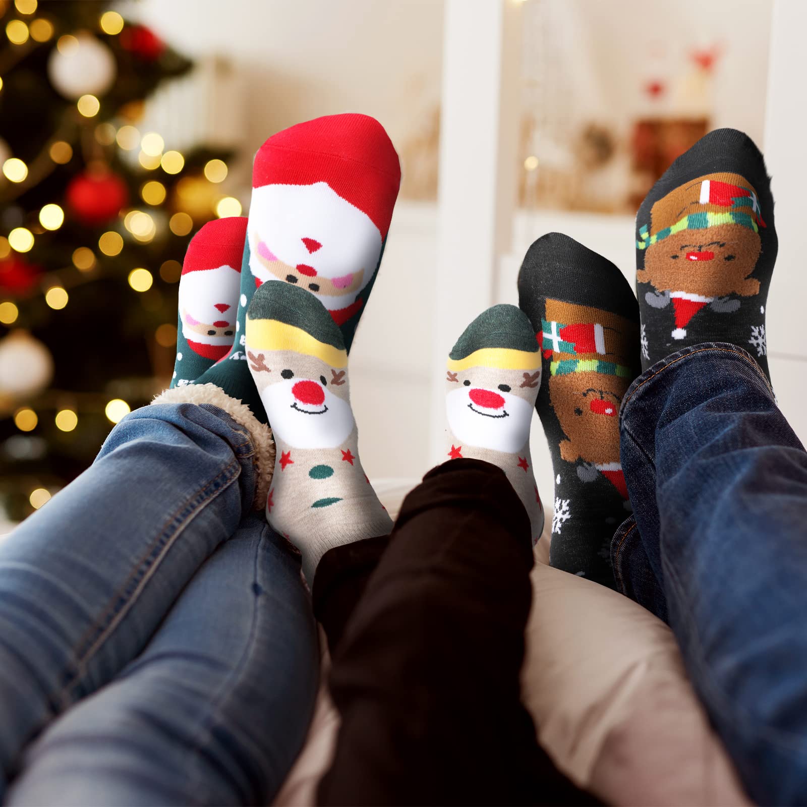 MJartoria Christmas Sock Advent Calendar 2025 Kids -12 Days of Advent Box Socks Christmas Countdown, Santa Elk Snowman Pattern f