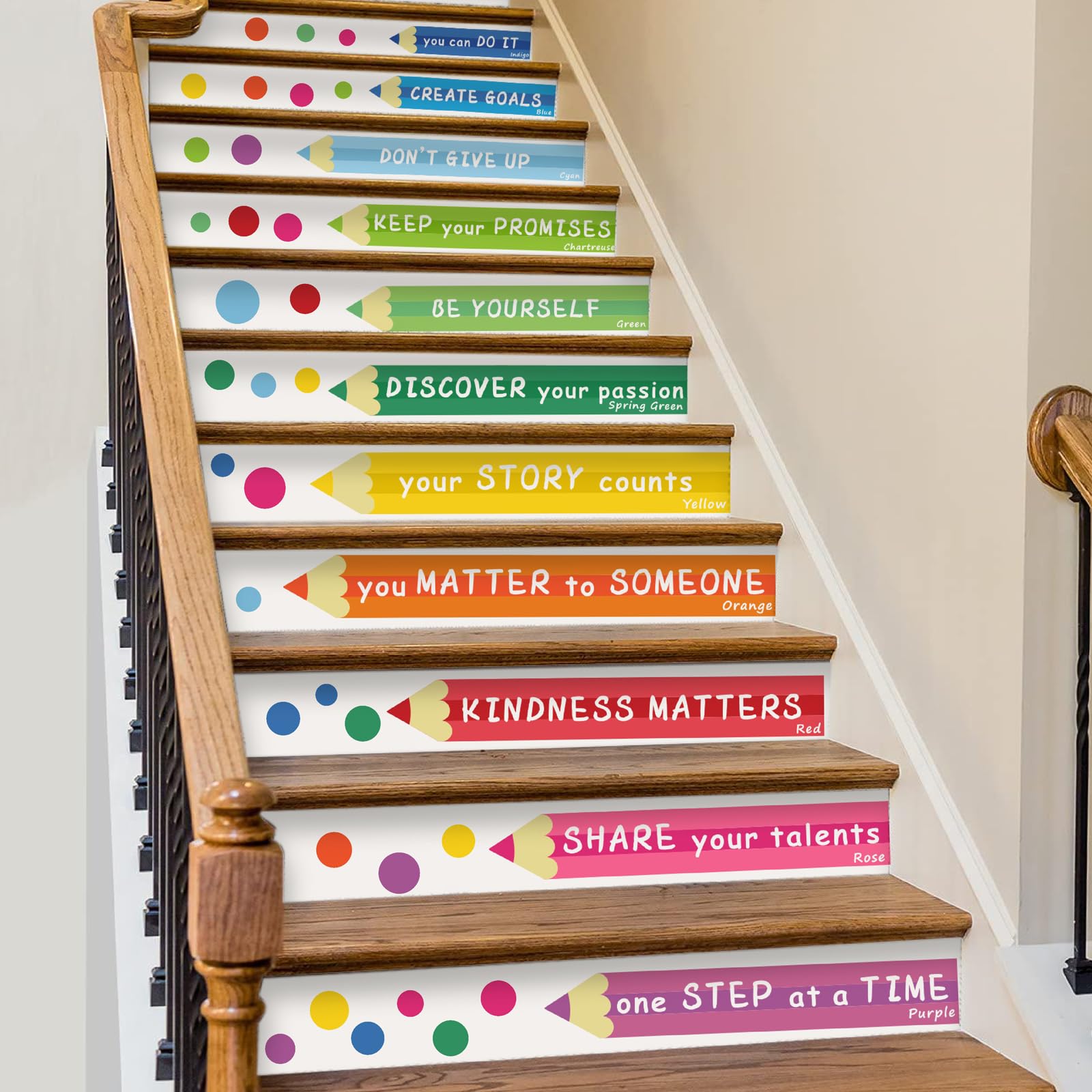 Colorful Inspirational Wall Decal Kids Wall Decals Color Wall Decals Motivational Quotes Wall Sticker You Can Do It Wall Sticker