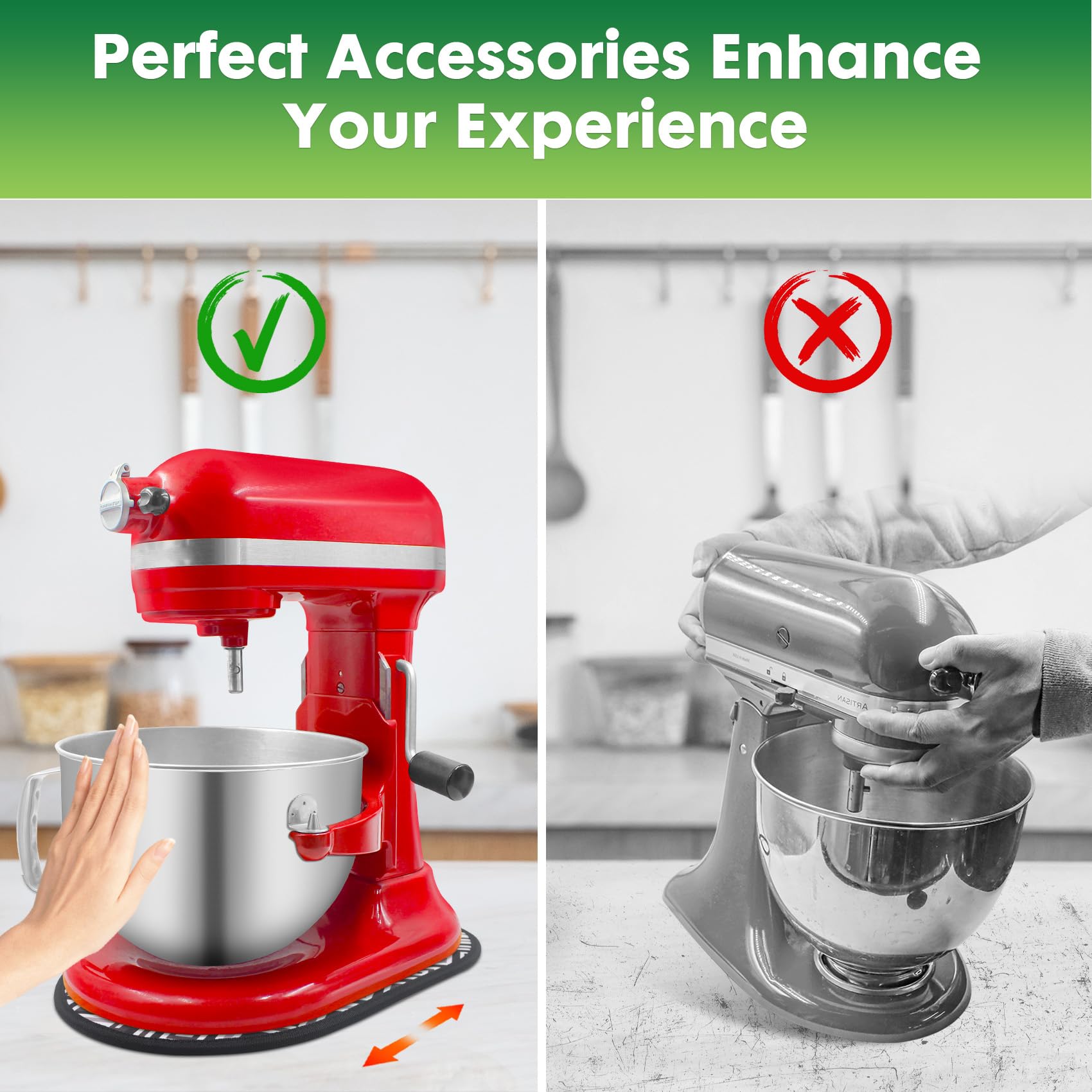Mixer Slider Mat For Kitchen Aid - Sliding Mat For Kitchen Aid 5-8 Qt Bowl Lift Stand Mixer, Professional 600 Mixer Attachment C