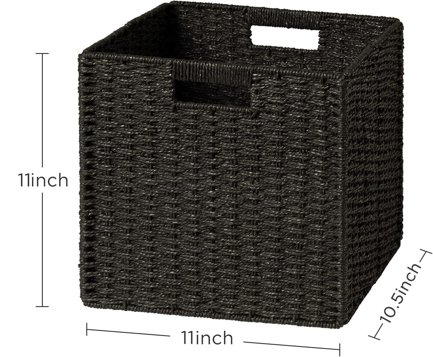 Ubbcare 6 Pack Wicker Basket, 11L  11H  10.5W Inch Woven Paper Rope Storage Baskets For Shelves, Foldable Cube Storage Bin With
