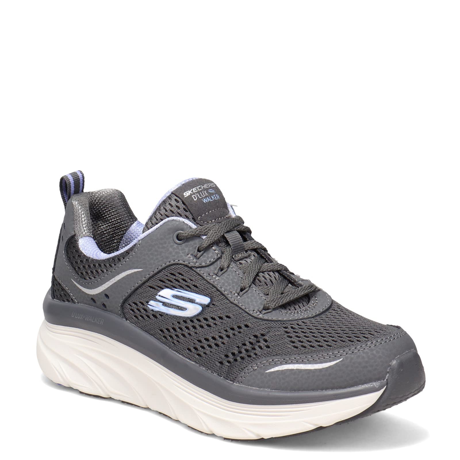 Skechers Womens Dlux Walker-Infinite Motion Sneaker, Cclvcharcoal Lavendar, 85 Us