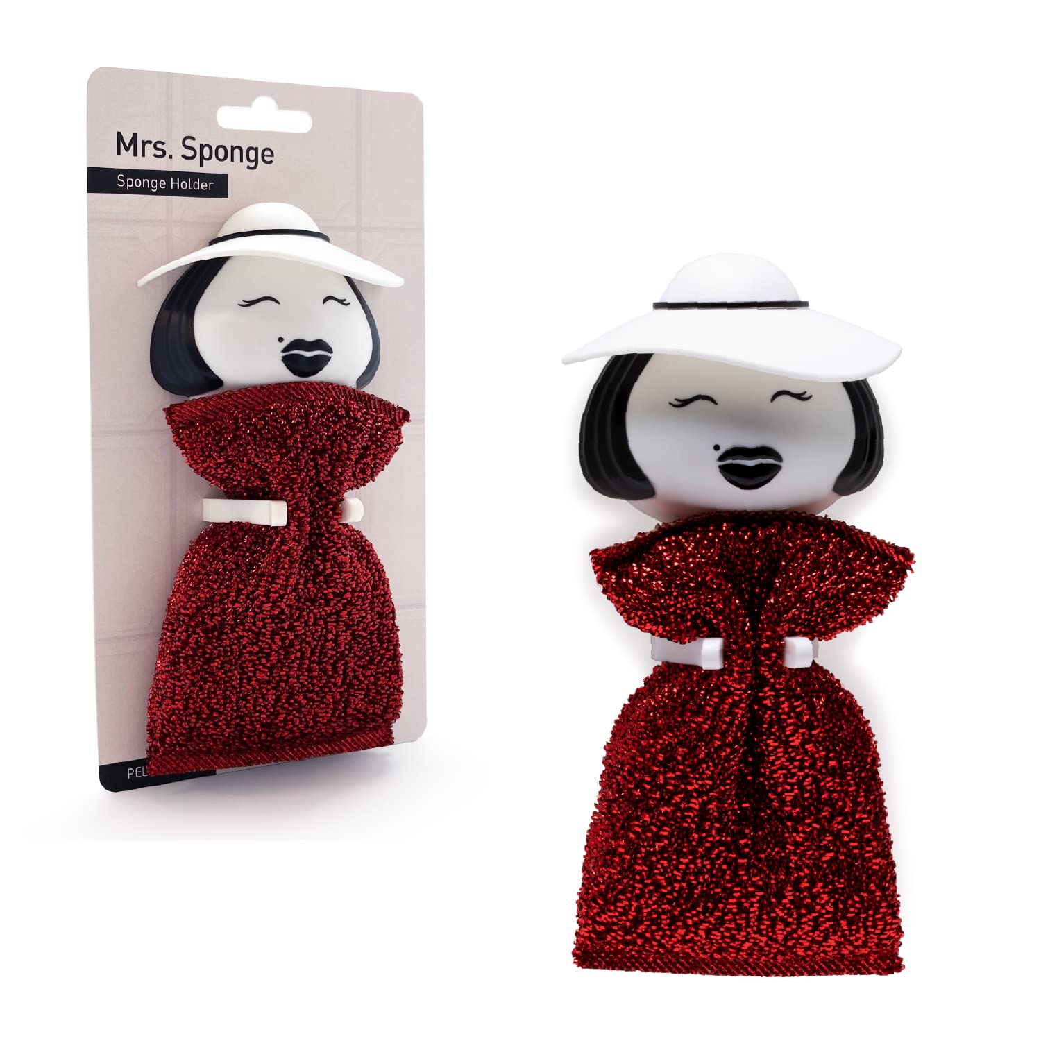 Peleg Design Mrs. Sponge Kitchen Sponge Holder - Plastic Dish Sponge Holder For Kitchen Sink, Dries All Types Of Sponges - Kitch