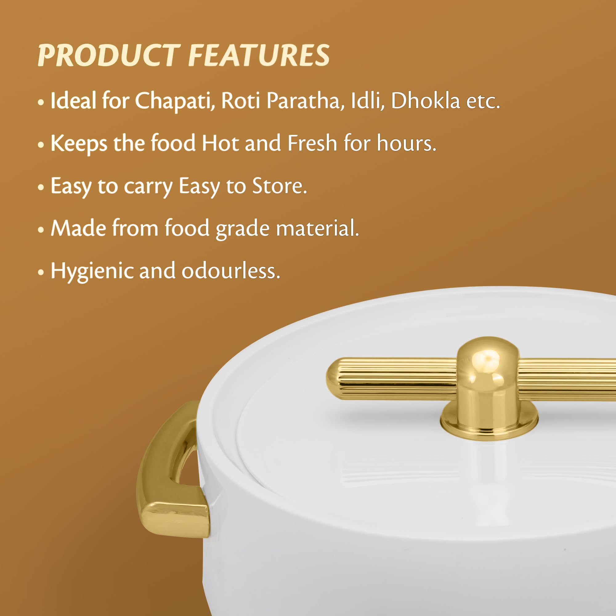 Selvel Giving Shape To Life! Elegance Inner Steel Casserole Set Of 3 (1700Ml, 1200Ml, 600Ml) |Bpa Free|Advanced P.U. Insulation|