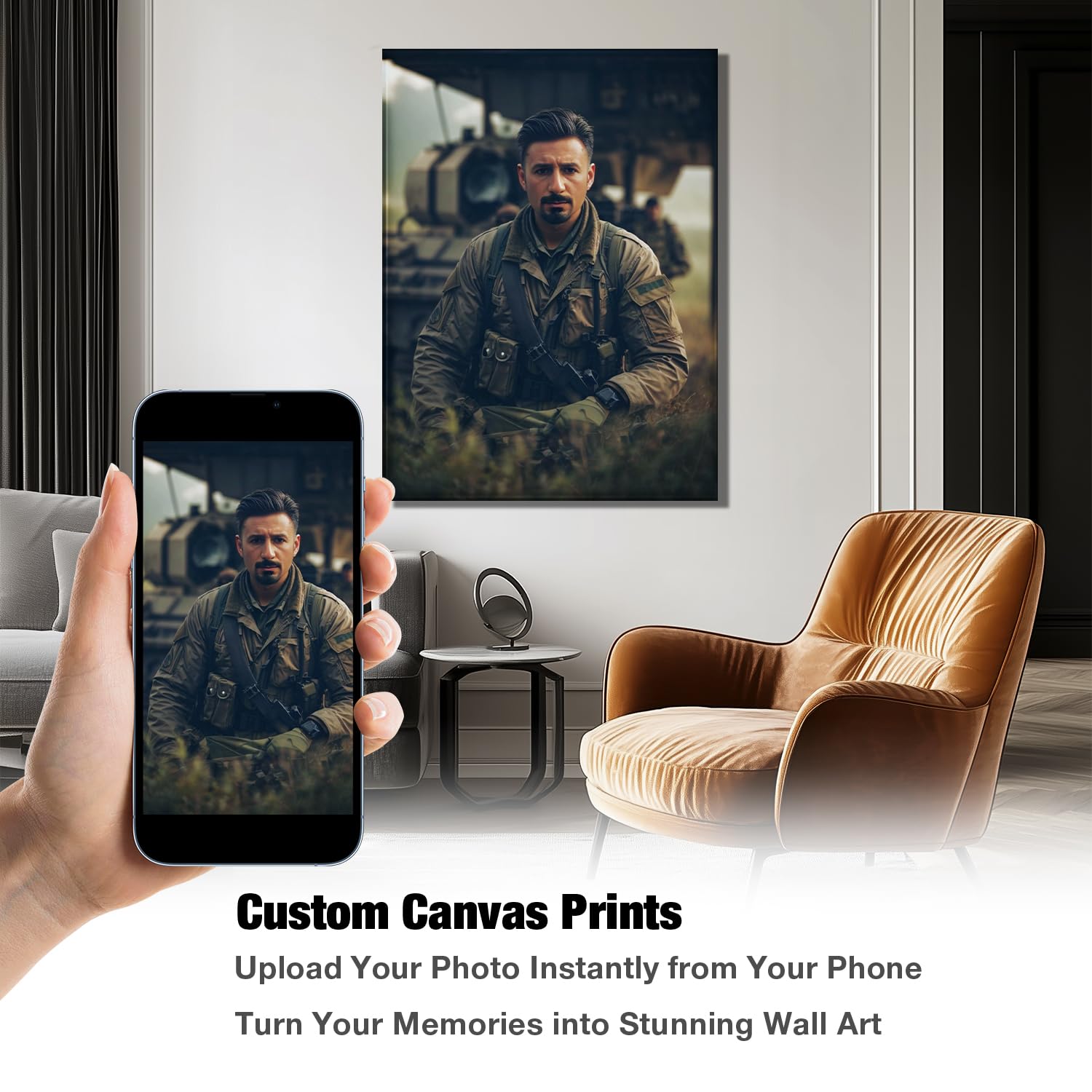 Canvas Prints with Your Photos, Custom Pictures On Gallery Wrapped Giclee Painting Wall Art Home Decor Personalized Gift 24x16 I