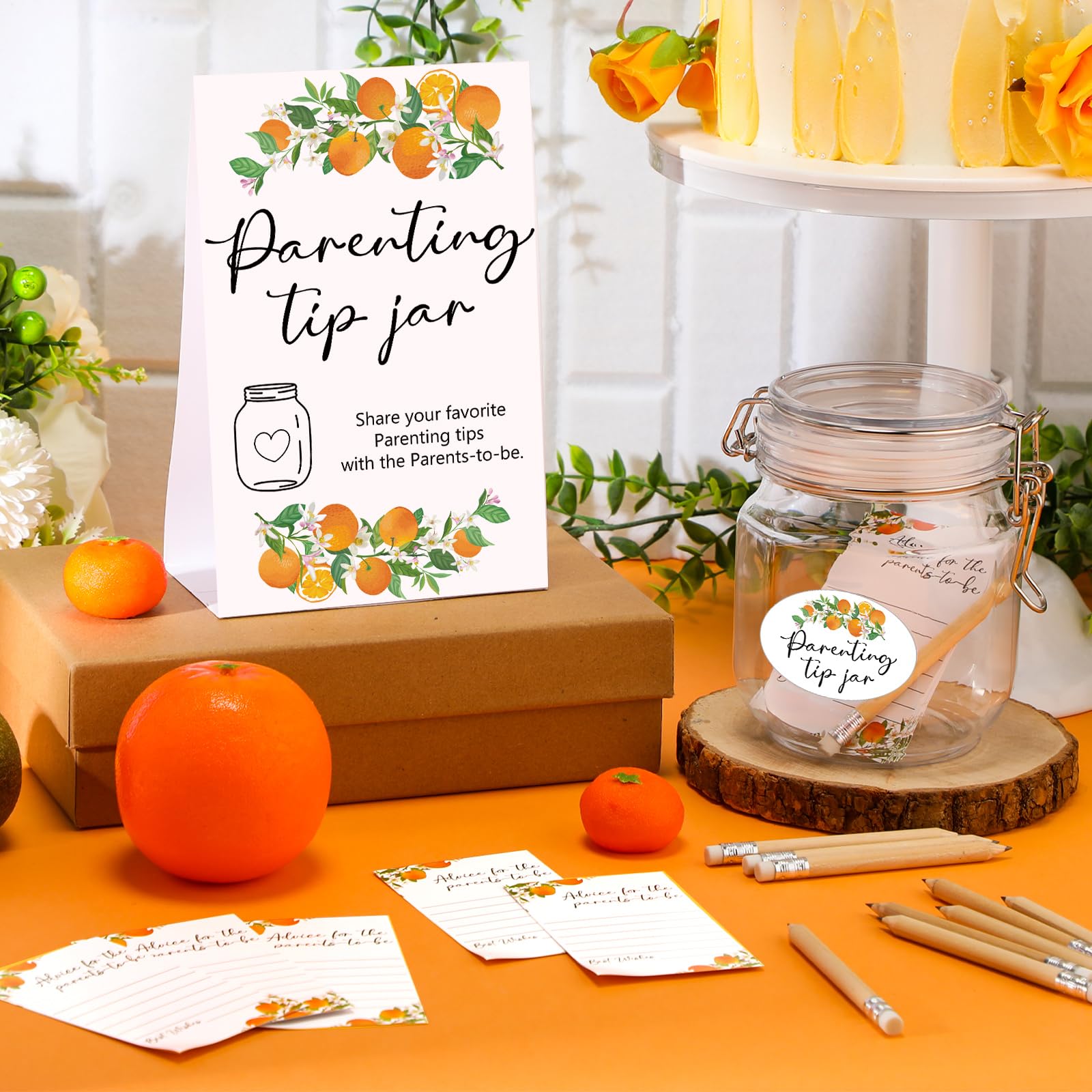 Roowest Baby Shower Games Prizes Advice Baby Shower To Baby Parenting Tip Jar Sign For New Parents 60 Parenting Advice Cards 10