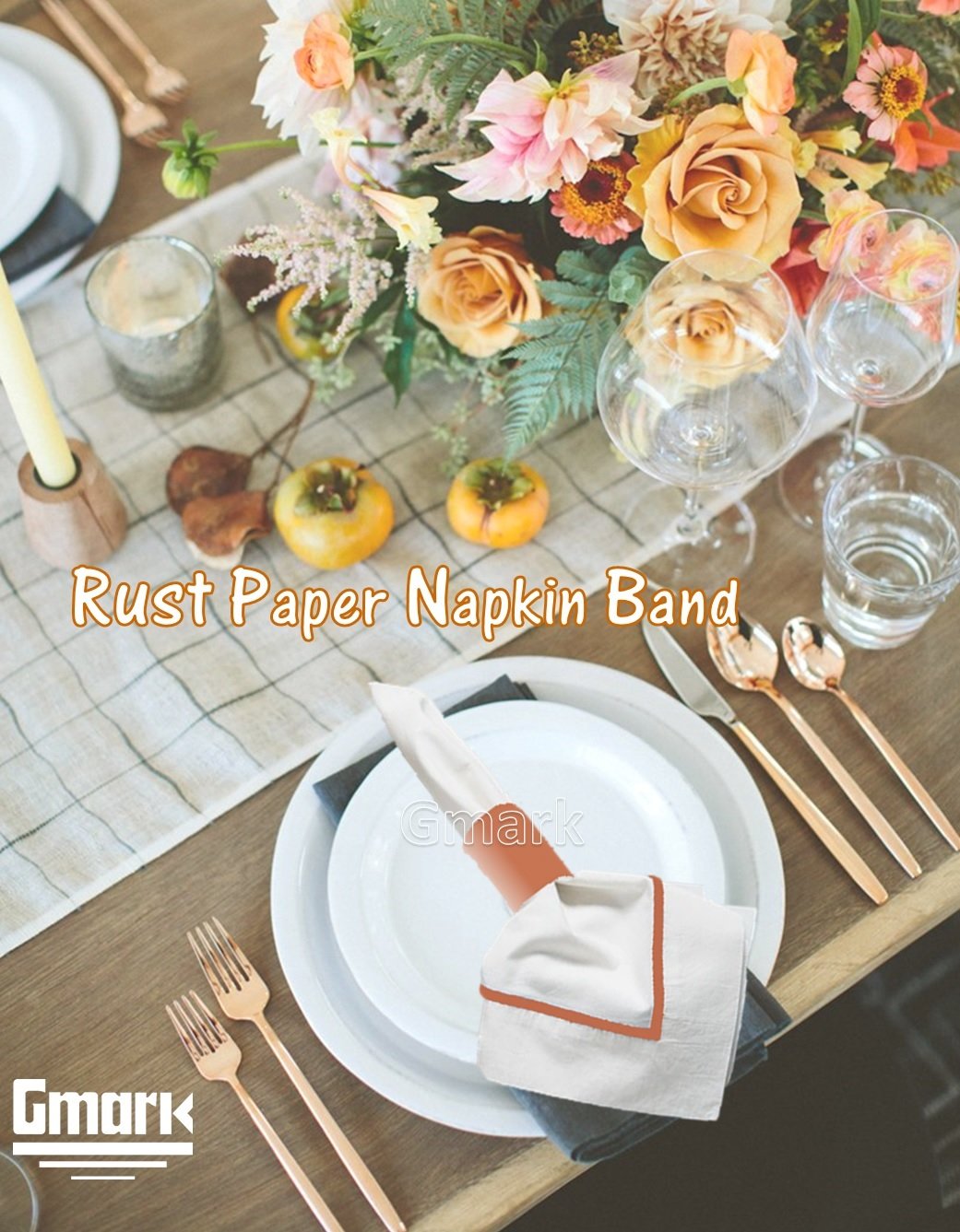 Gmark Paper Napkin Band Box Of 2500 (Rust), Paper Napkin Rings Self Adhesive Gm1053