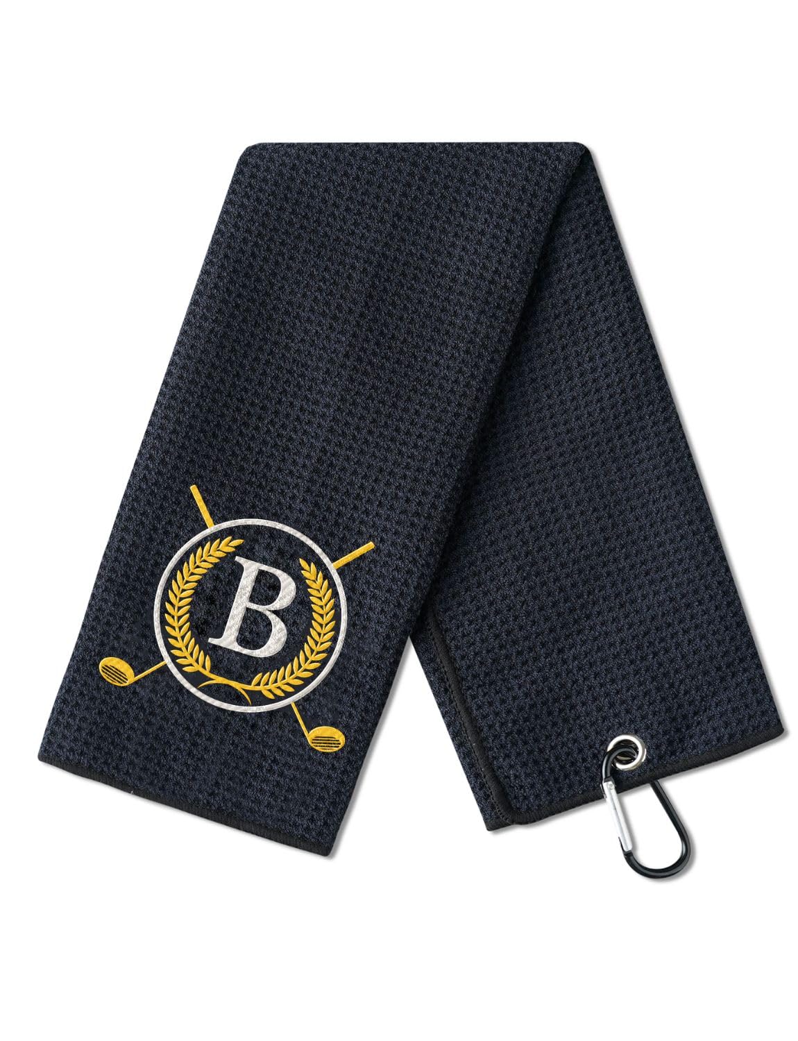 CybGene Golf Towel Gifts - Microfiber Golf Towels for Men and Women on Birthday, Christmas, 16 x 24 , Black, Initial B