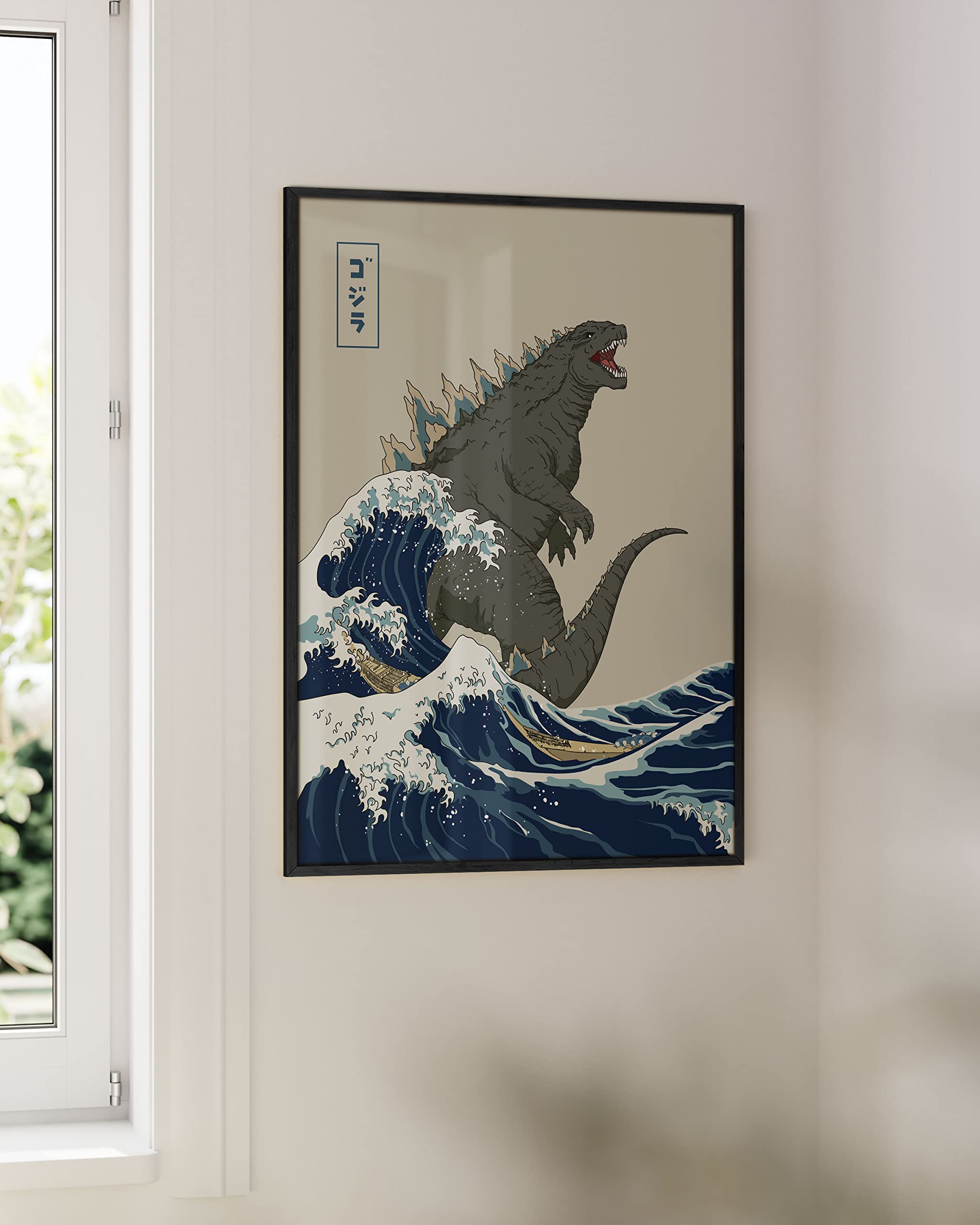 Haus And Hues Poster Japanese Wall Art Posters Japanese Art Posters For Boys Room King Of Monsters Great Wave Art Print Individu