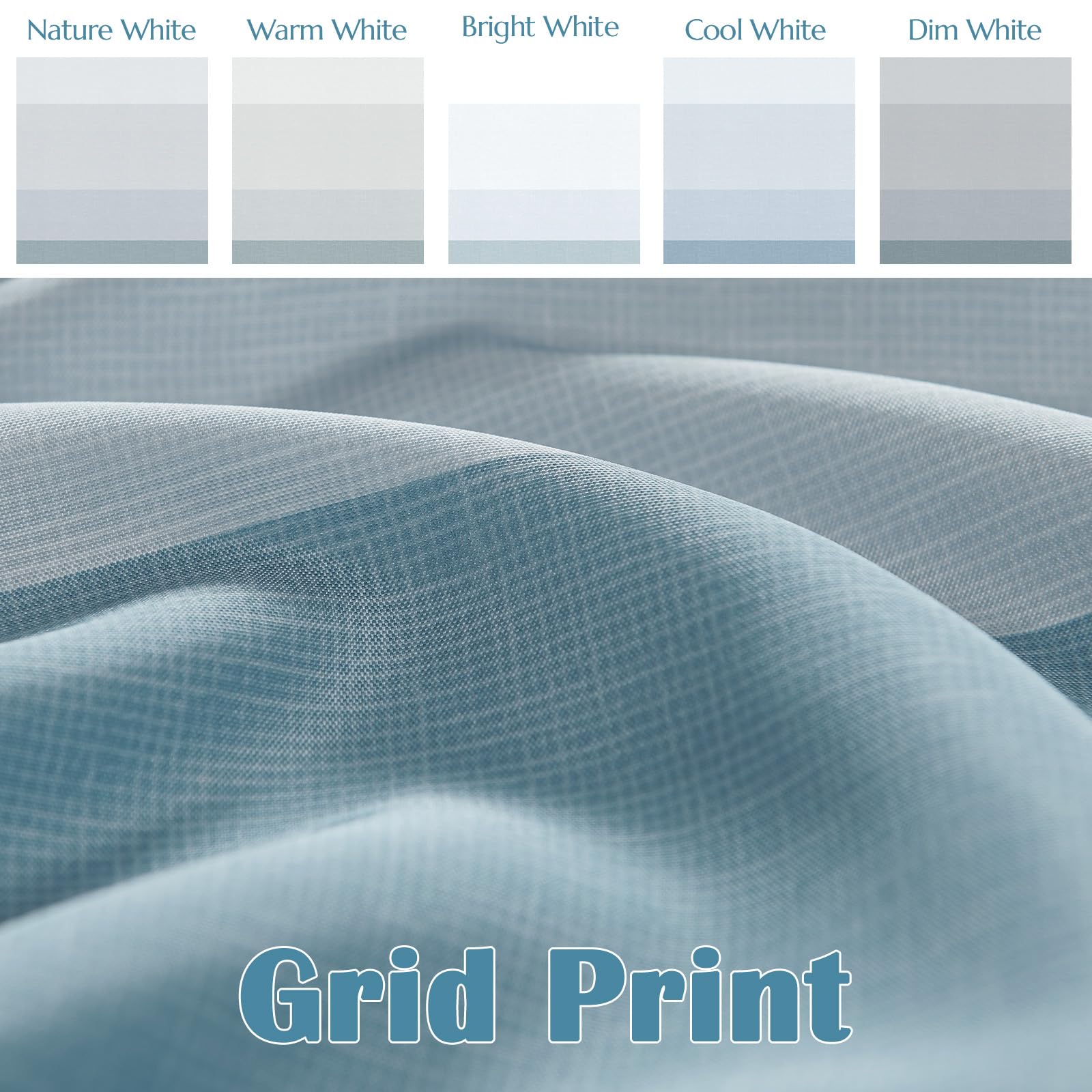 Jinchan Ombre Ocean Blue Striped Shower Curtain Waterproof Fabric Shower Curtains For Bathroom Gradual Color Minimalist Design M