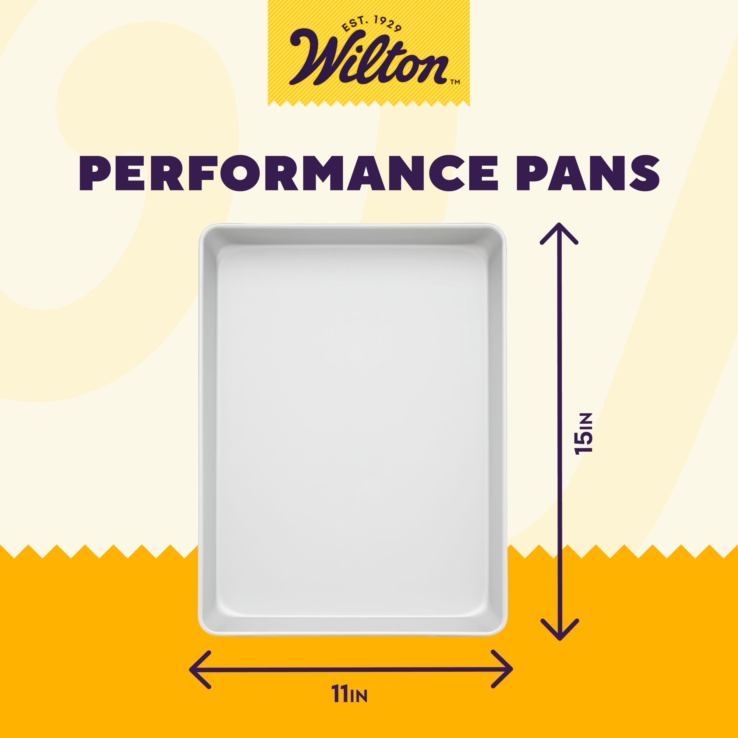Wilton Aluminum Medium Sheet Cake Pan, 11 x 15-Inch, Silver, Model 2105-158