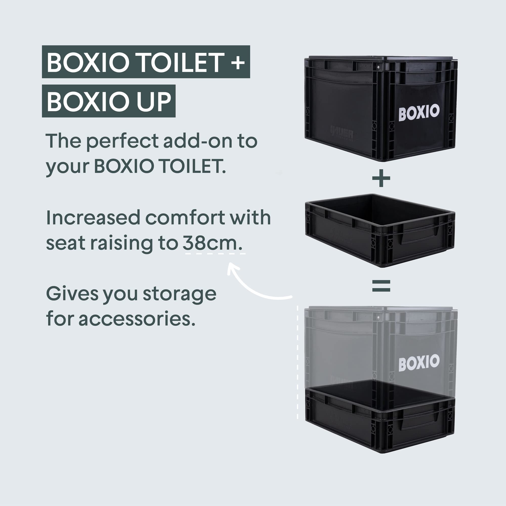 Boxio - Solo Up: Storage Box - Euro Box 15.7'' X 11.8'' X 4.7'' - Perfect Plastic Transport Box For Camping, Boat Or Garden - St