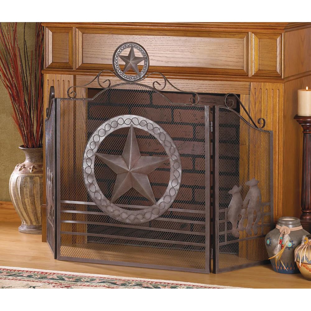 Accent Plus Lone Star Fireplace Screen 26.5X13.5X35