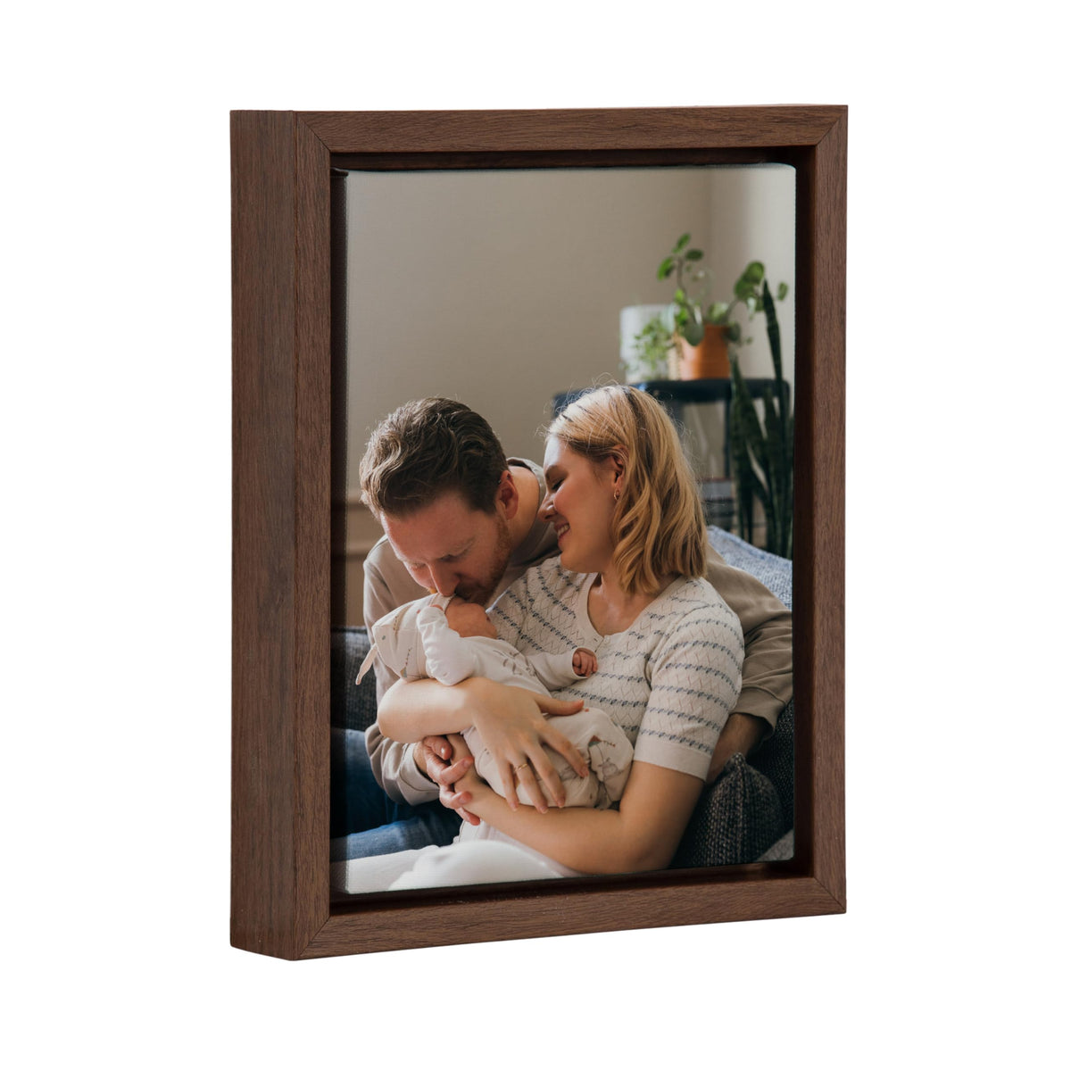 Kate And Laurel Custom Printed Framed Canvas Wall Art, 8X10 Brown, Sylvie Personal Canvas Print With Your Photos For Bedroom Or