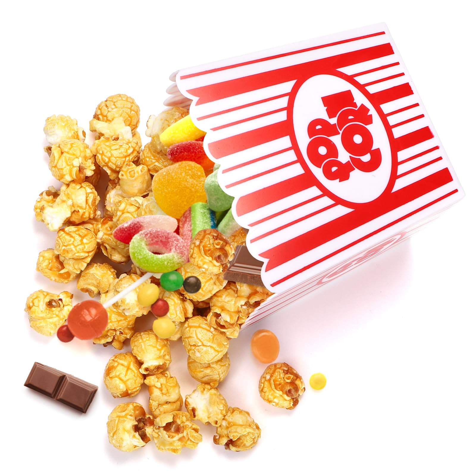 Tebery 30 Pack Plastic Open-Top Popcorn Boxes Reusable Popcorn Containers Bucket Tub - 3.75'' Tall X 3.75'' Square