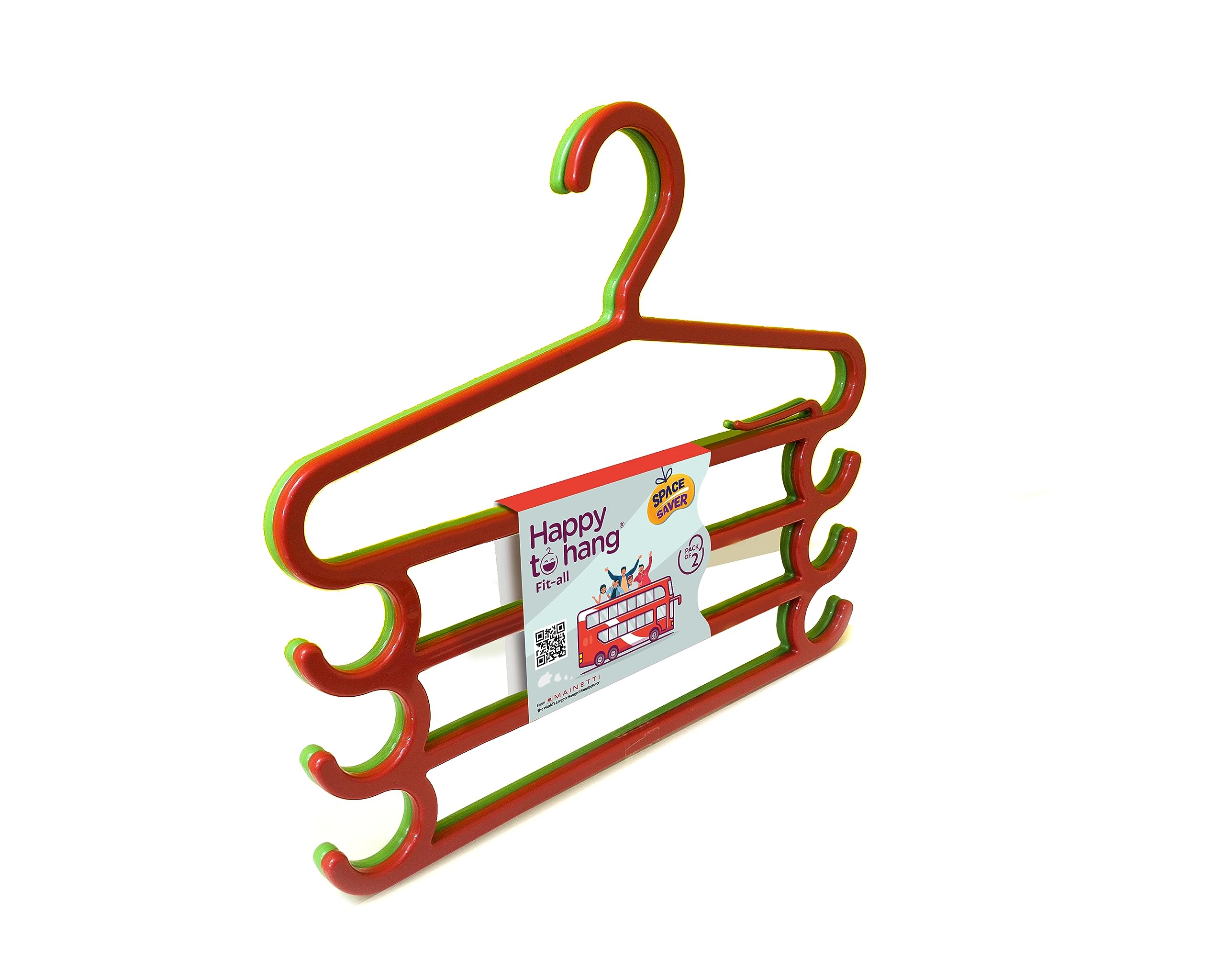 Happy To Hang FitAll Multilayer Plastic Hanger | Stylish Italian Design Cloth Hangers For Wardrobe, Cupboard & Almirah | Durabl