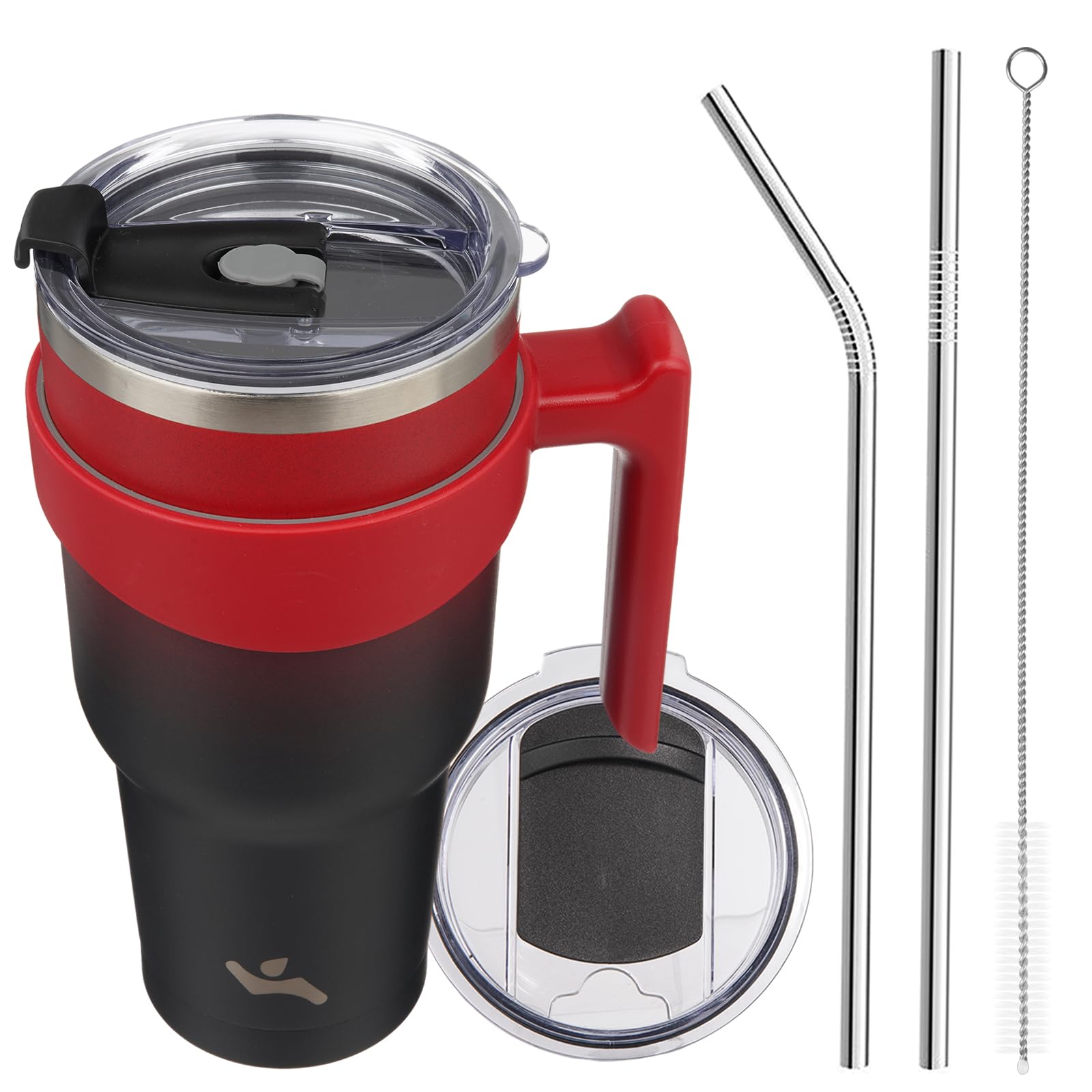 Konokyo 40 oz Tumbler with Handle and 2 Straw 2 Lid, Insulated Water Bottle Stainless Steel Vacuum Cup Reusable Travel Mug,Mysti