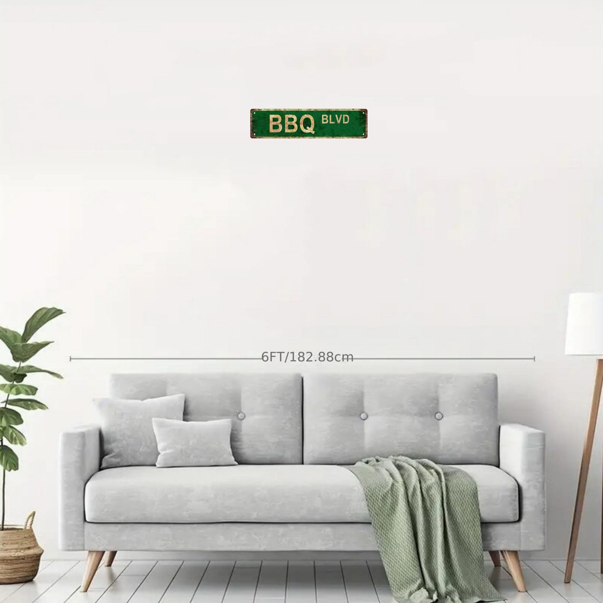 BBQ BLVD TIME Metal Tin Street Sign Bar Cafe Garage Cave Home Room Wall Bathroom Farmhouse Garden Porch Patio Decor, 16 x 4 Inch