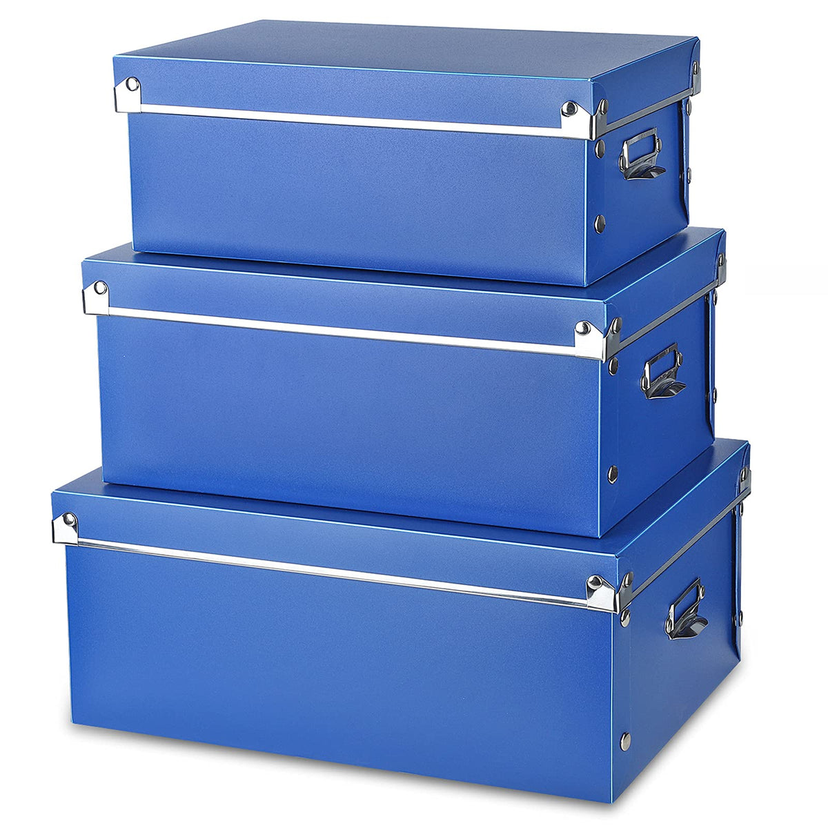 Seekind Photo Boxes Storage, Storage Boxes With Lids And Handles, 3 In 1 Set, Multiple Size(Smallmediumlarge) Plastic Box For Ph