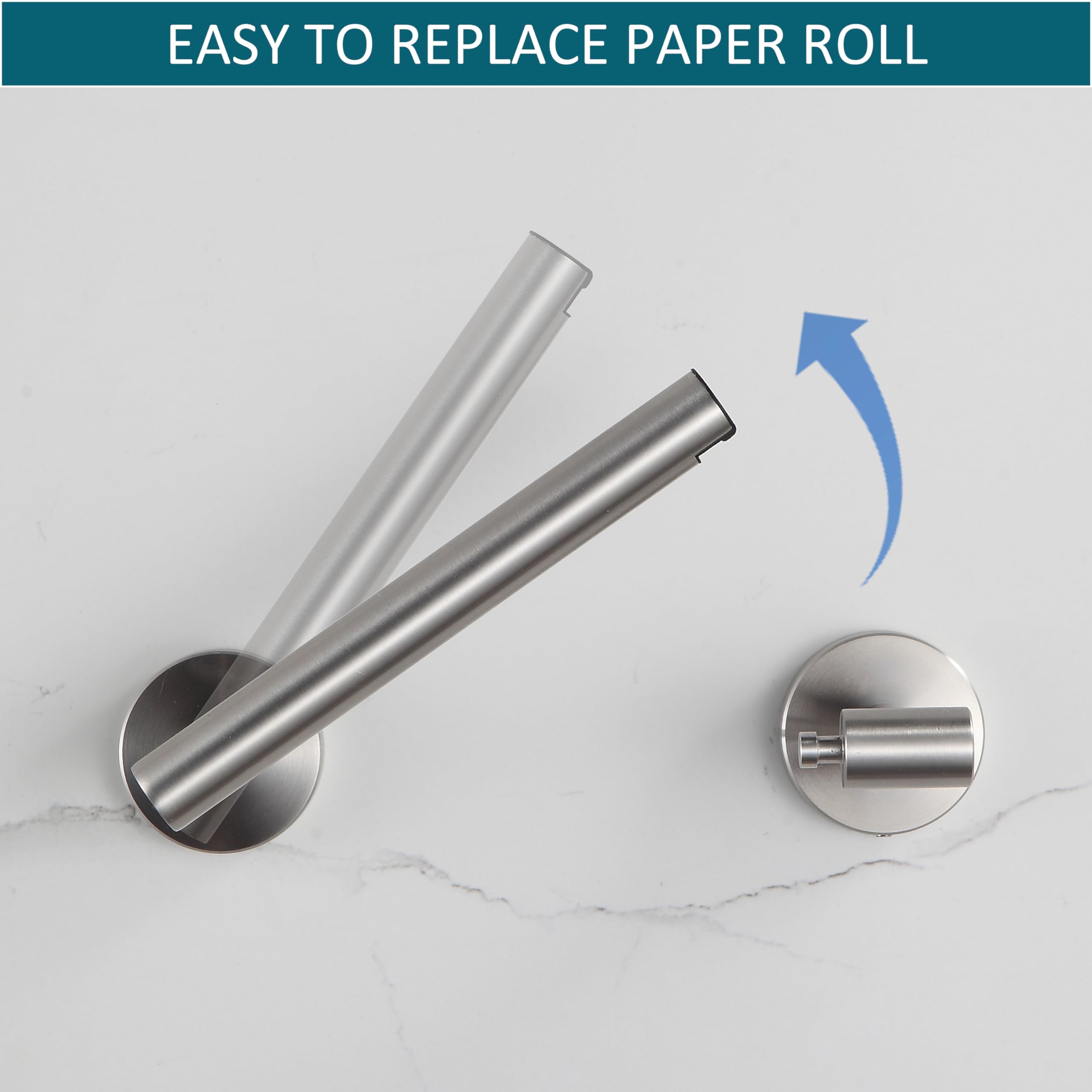 Bvl Toilet Paper Holder Brushed Nickel Wall Mount Stainless Steel 304 Large Mega Roll