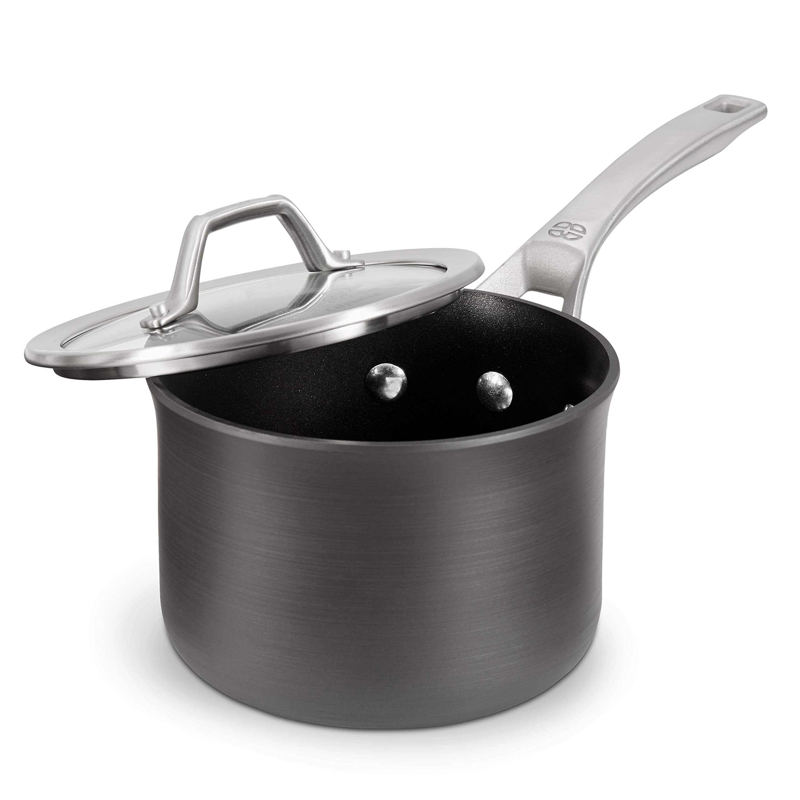 Calphalon 1948281 Signature Hard Anodized Nonstick Covered Sauce Pan, 2 Quart, Black