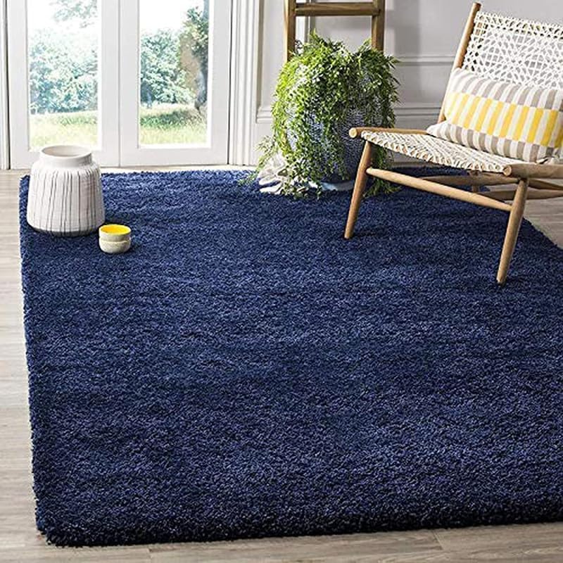 Gem Carpets Soft Modern Shag Area Rugs Fluffy Living Room Carpet Comfy Bedroom Home Decorate Floor Kids Playing Mat Blue(6X9 Fee