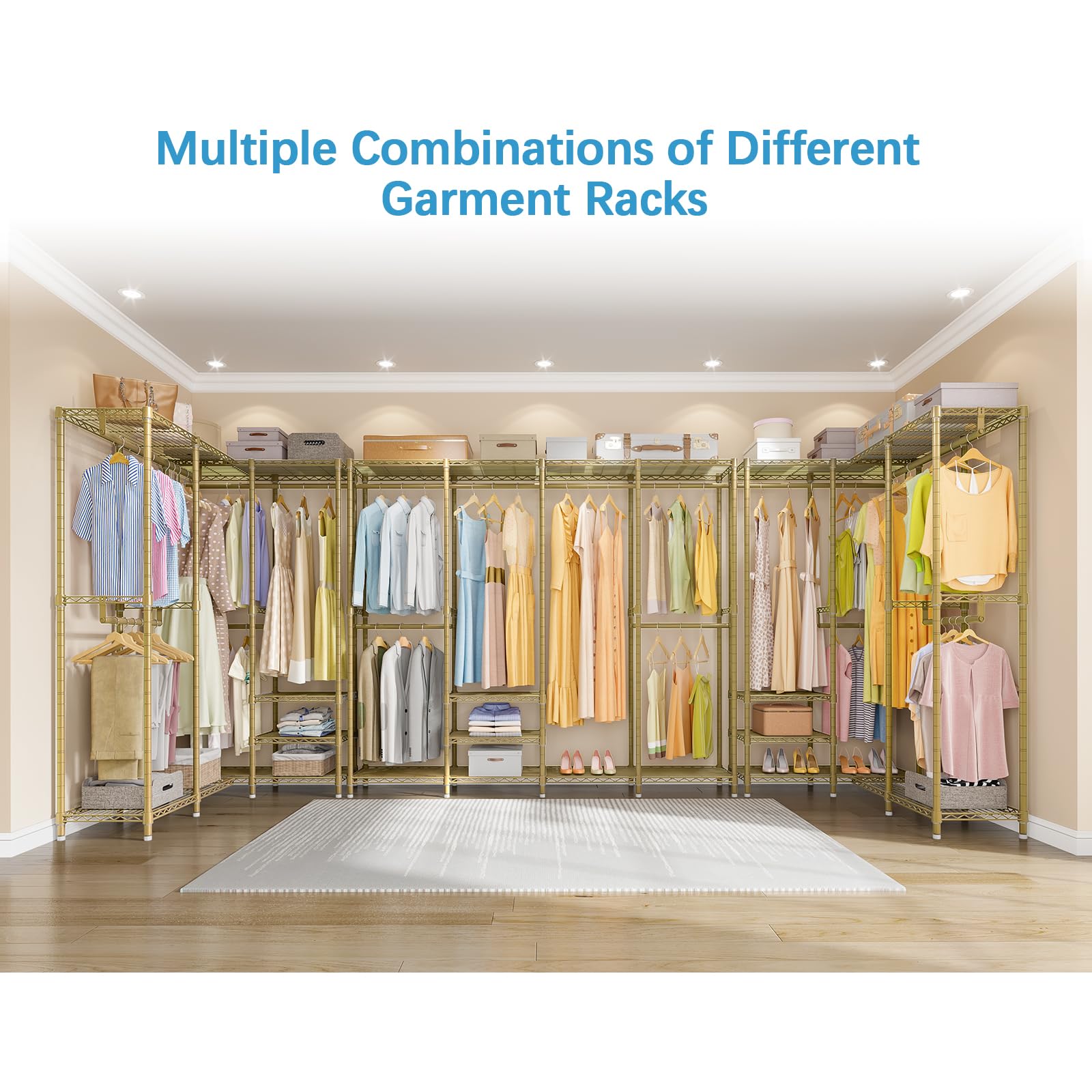 Vipek V40 Wire Garment Rack Heavy Duty Clothes Rack For Hanging Clothes, Multi-Functional Metal Clothing Rack Bedroom Freestandi