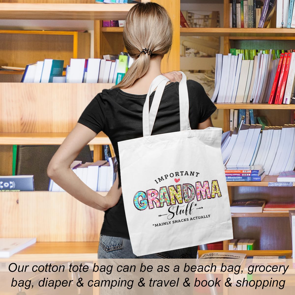 Grandma Gifts Grandma Tote Bag From Granddaughter Beach Bag Book Shopping Reusable Grocery Bags For Women Female Granny Nana Gra