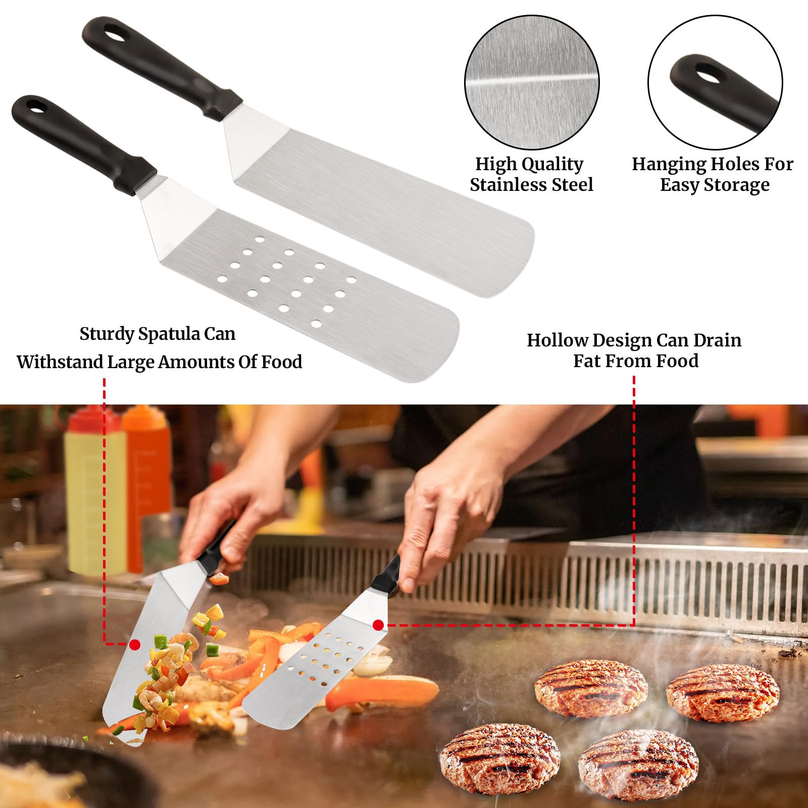Griddle Accessories Kit, 29Pcs For Blackstone Flat Top Grill Accessories Set For Camp Chef, Grilling Utensils Set With Spatulas,