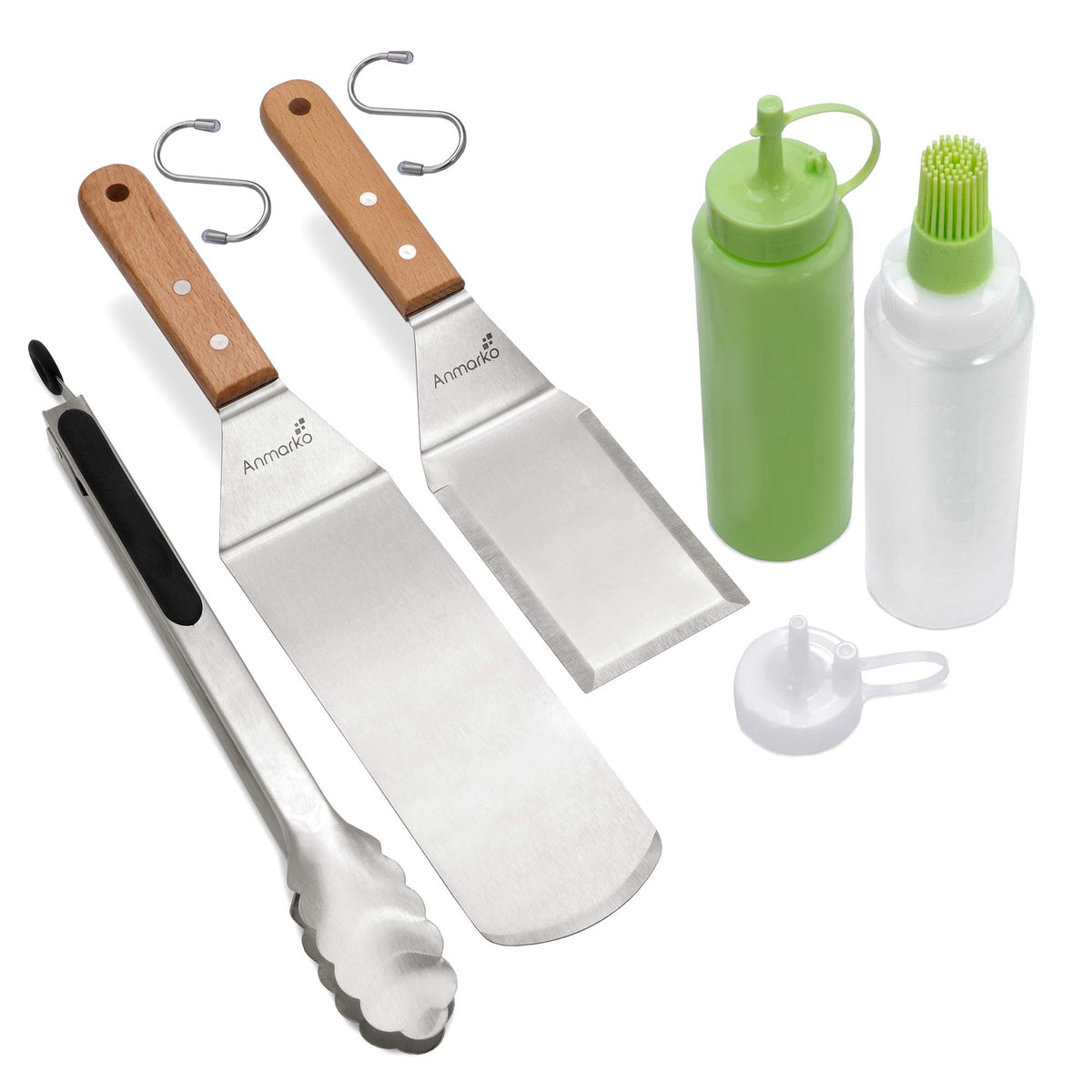 Metal Spatula Set Of 4 - Griddle Accessories Kit - Grill Flat Spatula Pancake Flipper Hamburger Turner - Metal Utensil Great For