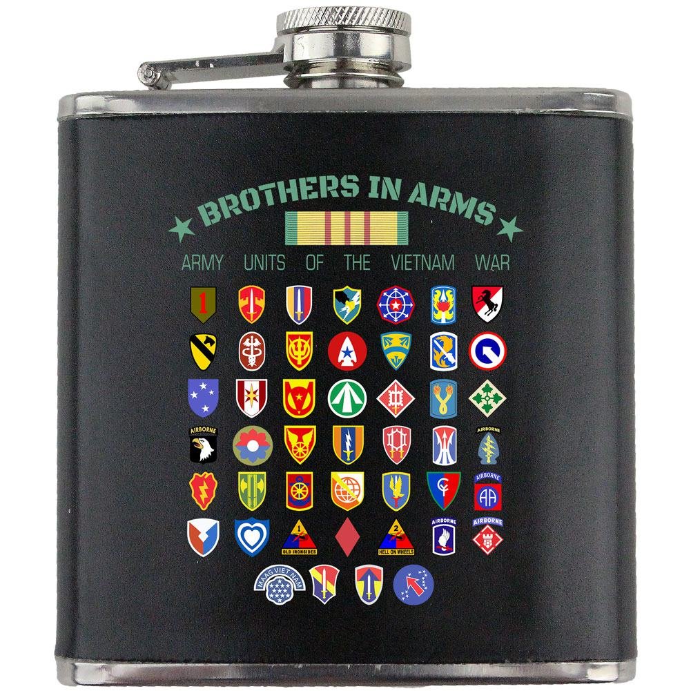 Brothers in Arms Vietnam Veteran Leather Wrapped 6oz. Flask