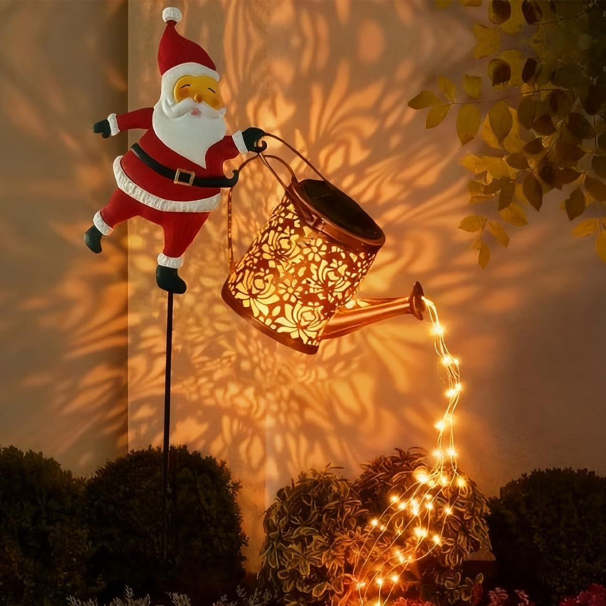 SMOCOOL Christmas Solar Kettle Light, Christmas Santa Solar Kettle Lights Garden Lawn Decorative Lights, LED Night Light Outdoor