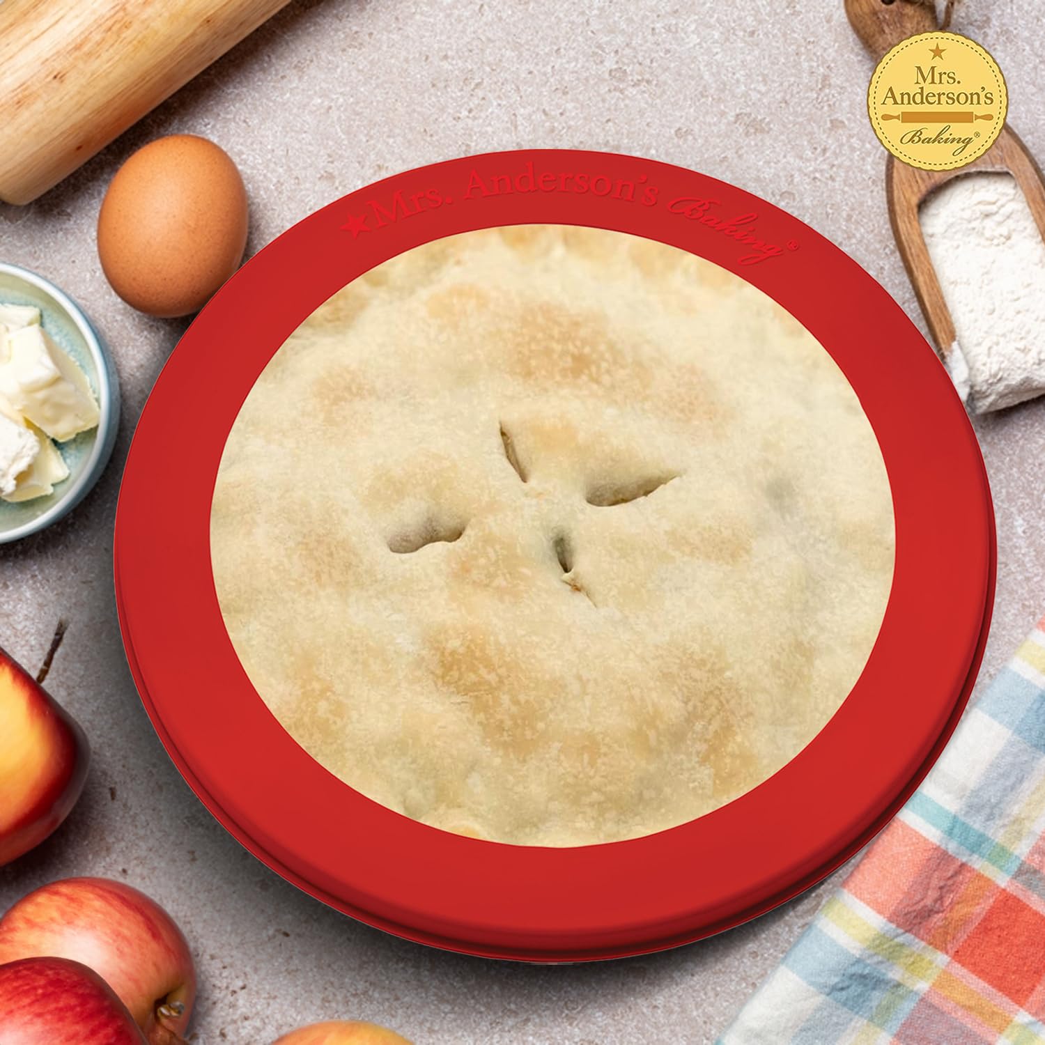 Mrs. Anderson'S Baking Pie Crust Shield, European-Grade Silicone, 10-Inch