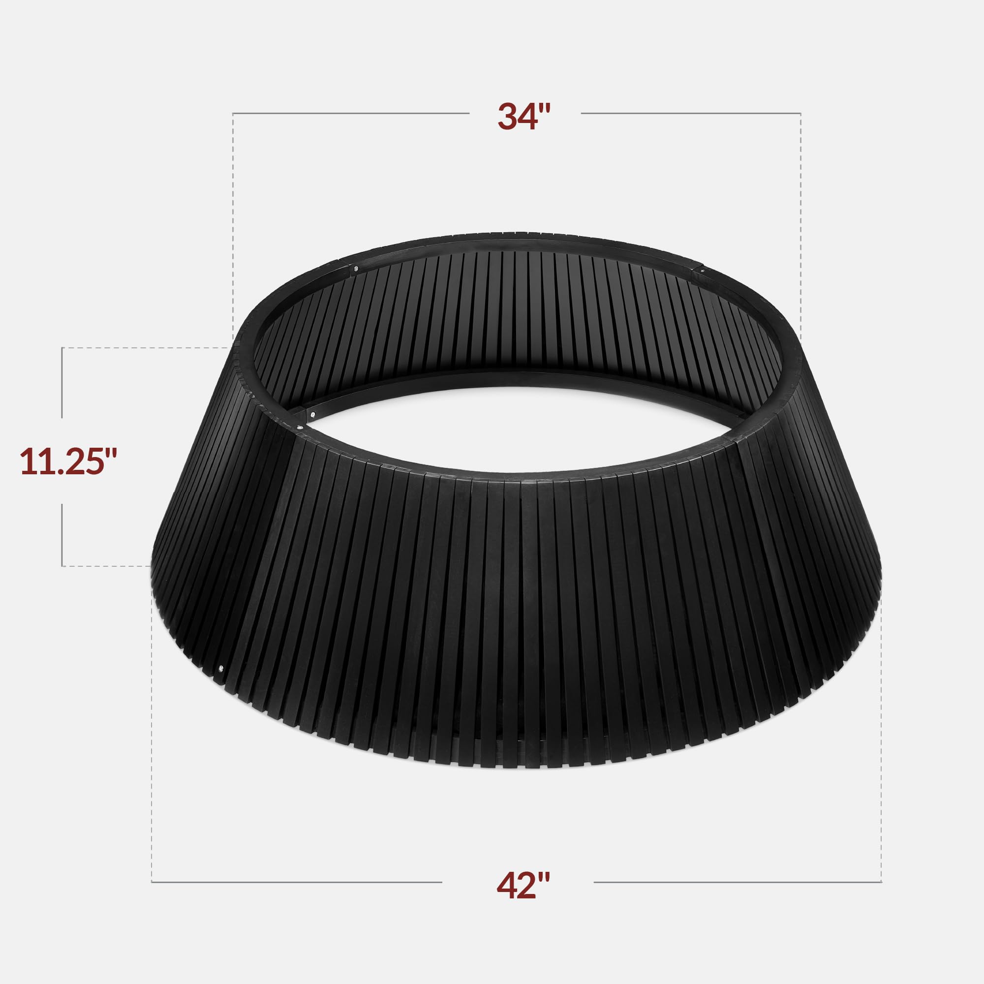 Best Choice Products 42in Christmas Tree Collar, Solid Wood Slatted Tree Skirt Holiday Accessory for Home - Black