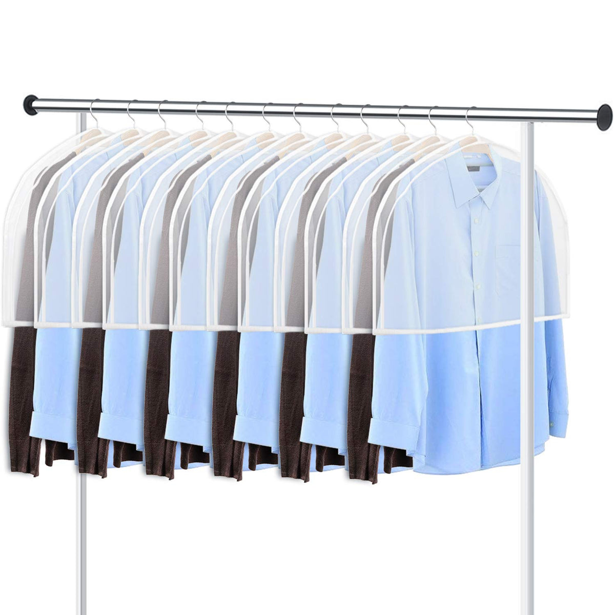 Keegh Extra Wide Garment Shoulder Covers Bag (Set Of 12) Breathable Hanging Closet Suit Organizer Keep Clothes Shoulder Clean, 2