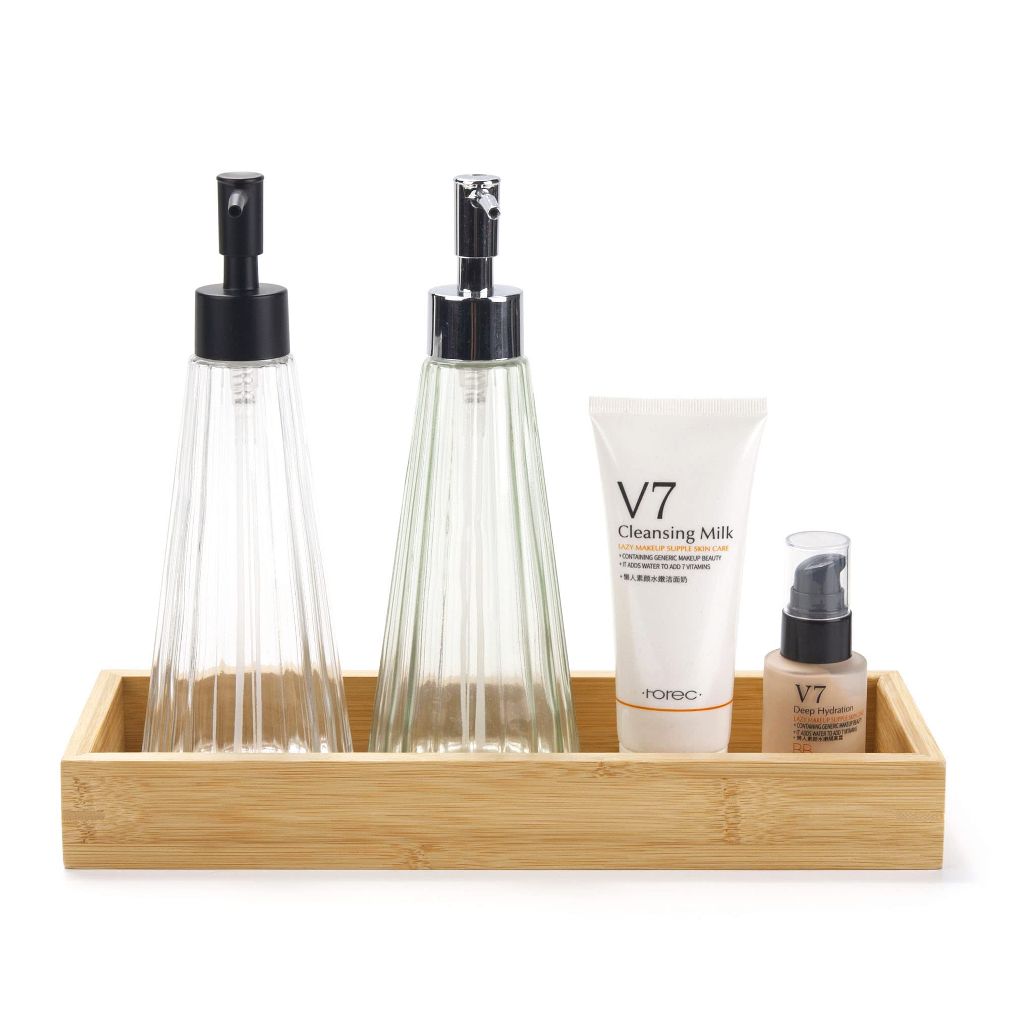 Bamboo Vanity Tray, 11.8 X 4.5 X 1.6 Inch Bathroom Counter Tray, Wood Toilet Tank Tray For Organizing And Home Decor