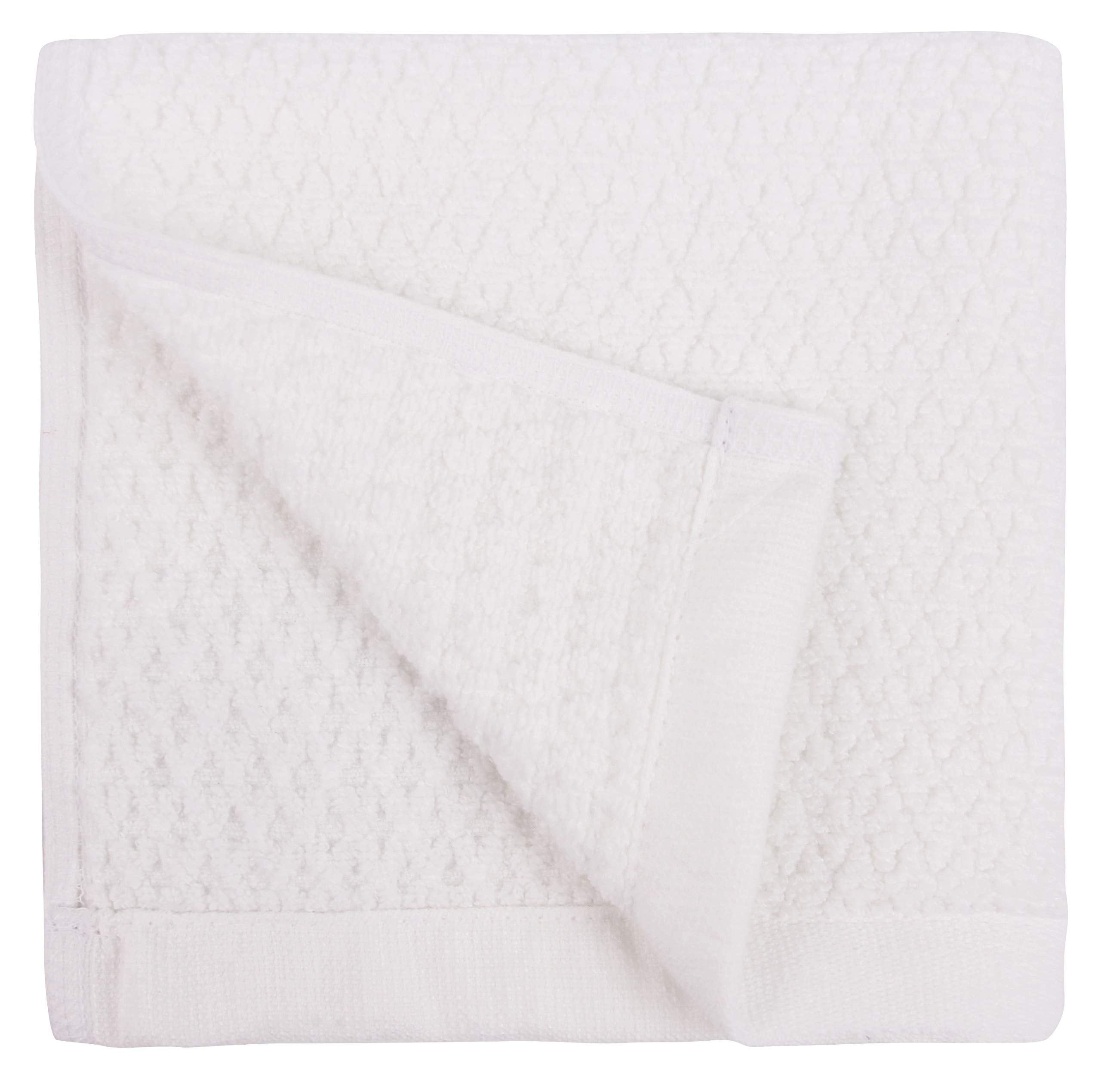 Everplush Diamond Jacquard Washcloth, Set Of 6, 13'' X 13'', White