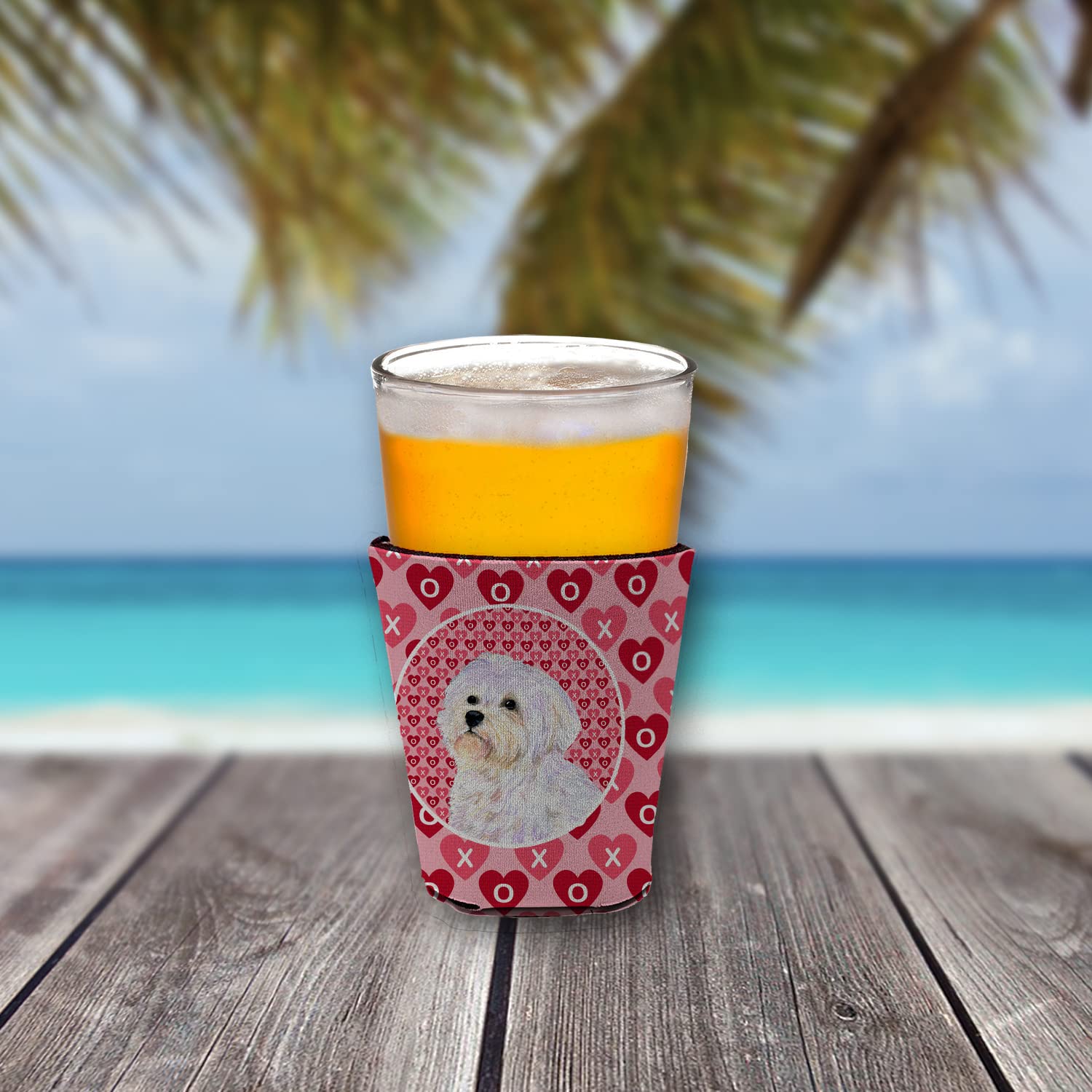 Maltese  Red Solo Cup Beverage Insulator Hugger