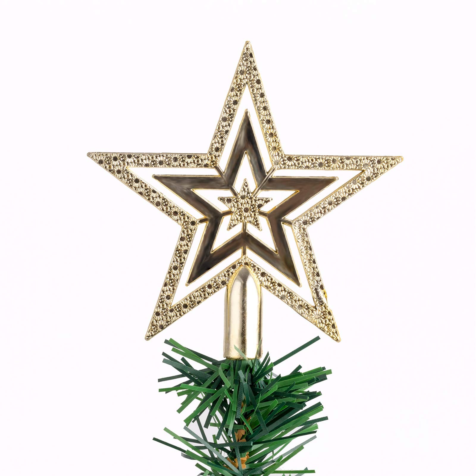 Sunnyglade 22Inch Tabletop Christmas Tree Mini Artificial Christmas Tree with 30 LED Lights & 24 Pcs Xmas Ball for Table Top Des