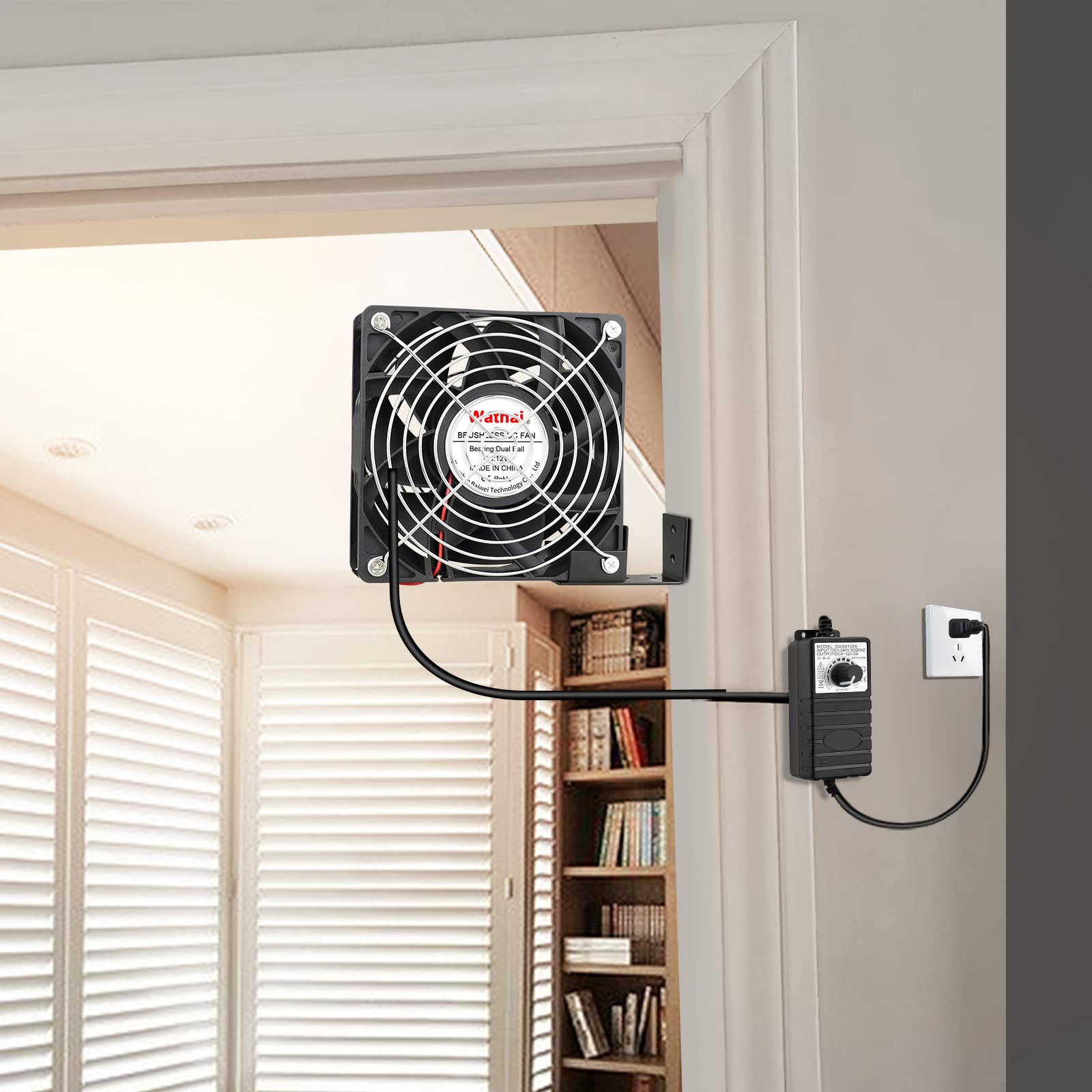 Wathai 120mm Muffin Fan Dual Ball with AC 110v - 240V Speed Control High Performance for Doorways, Wood Stoves, Fireplaces 2 Pac