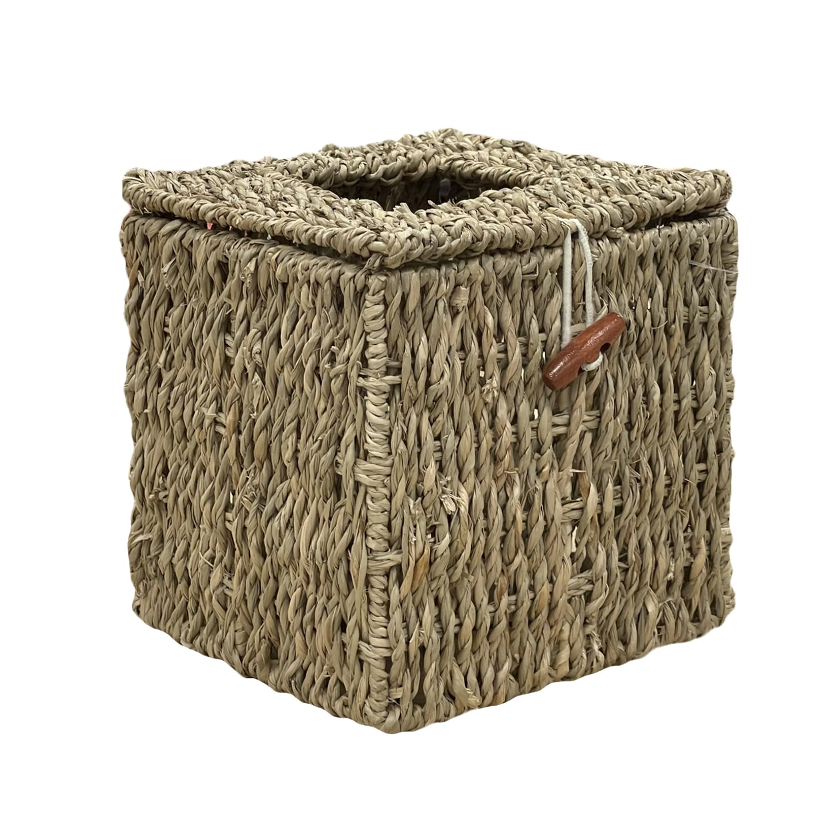 Homestead Seagrass Tissue Box Holder, Tissue Box Cover Square For Table Decoration And Bathroom - 5.5'' L X 5.5'' W X 5.7'' H